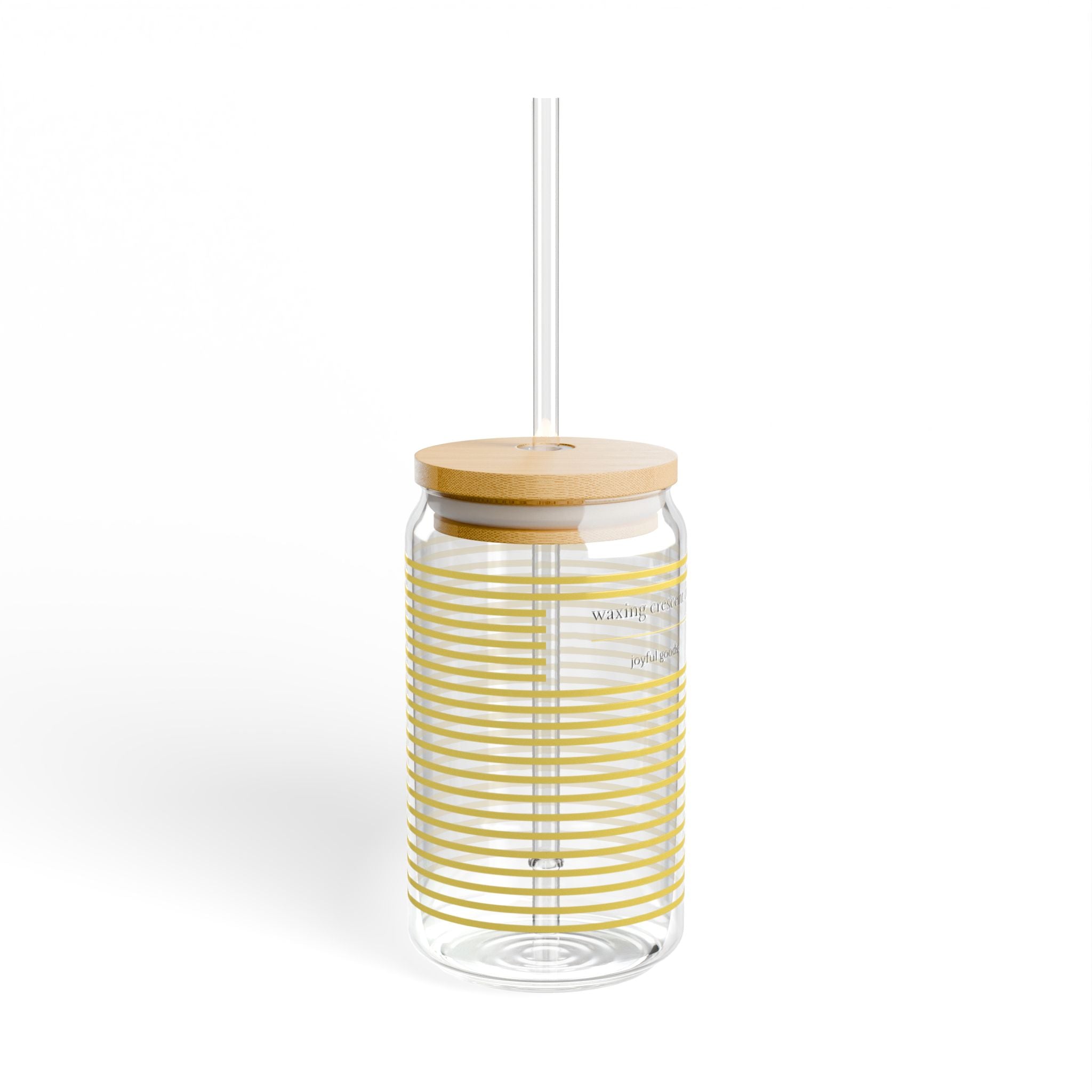 16oz Sipper Glass with Bamboo Lid & Straw [butter stripe]