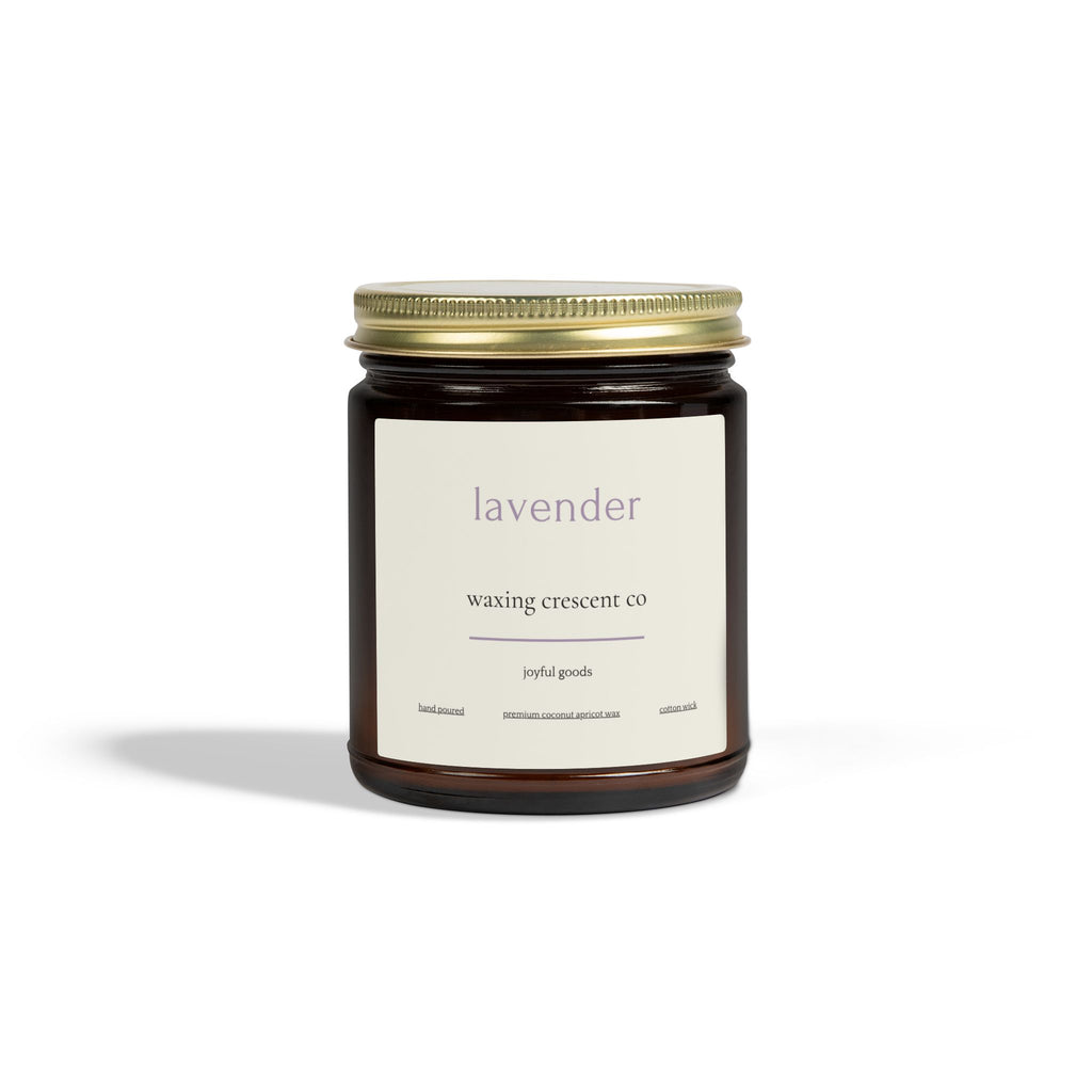 Premium Jarred Candle:  Lavender Scented Amber Jar