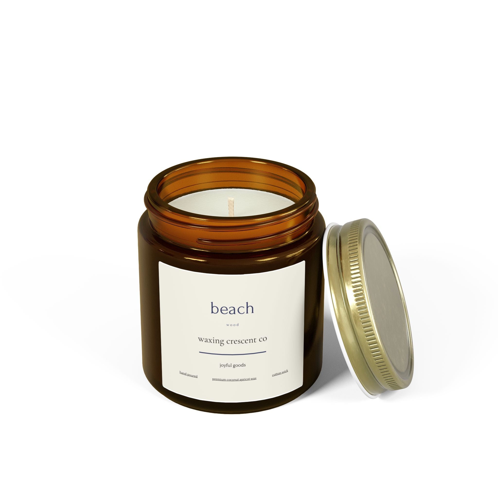 Premium Jarred Candle:  Beachwood Scented