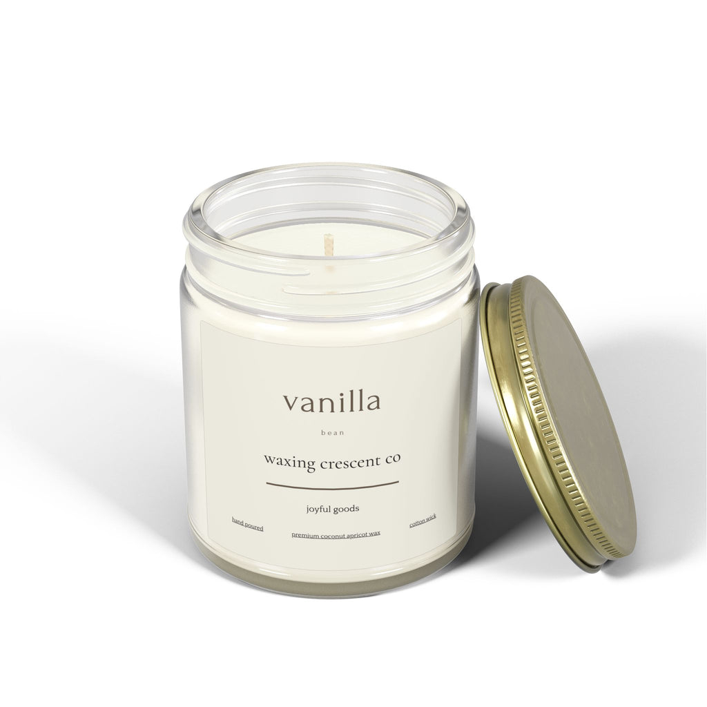 Premium Jarred Candle:  Vanilla Bean Scented Clear Jar