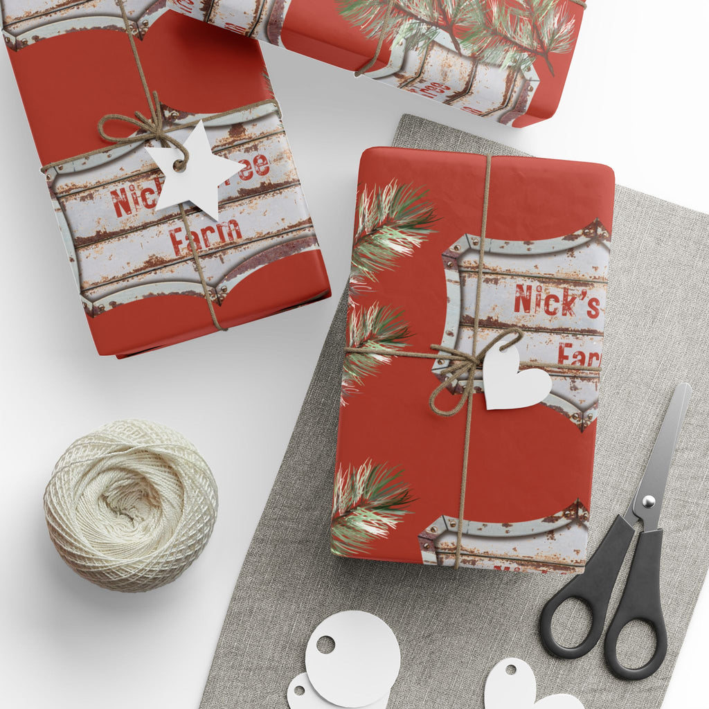 Holiday Gift Wrap:  Nick's Tree Farm Sign