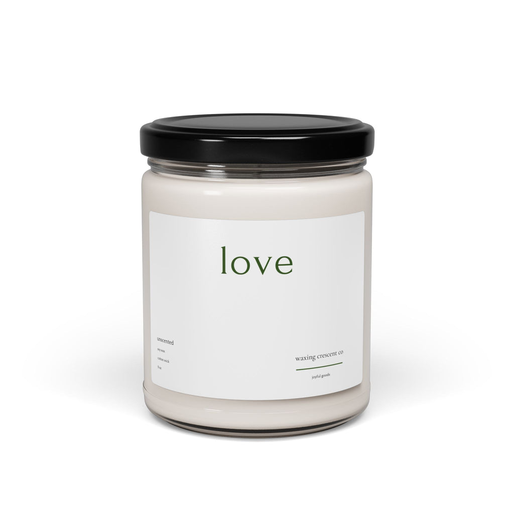 Holiday 'Love' Soy Jar Candle:  Unscented