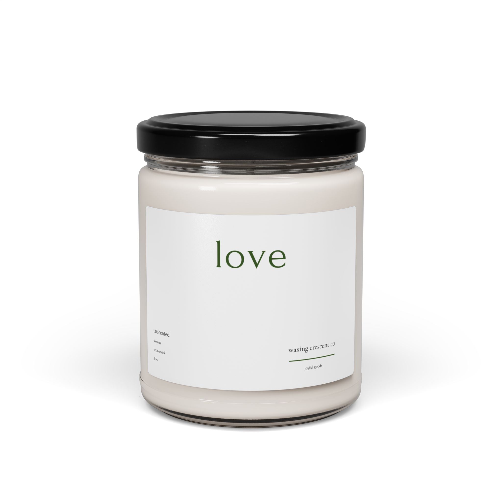 Holiday 'Love' Soy Jar Candle:  Unscented