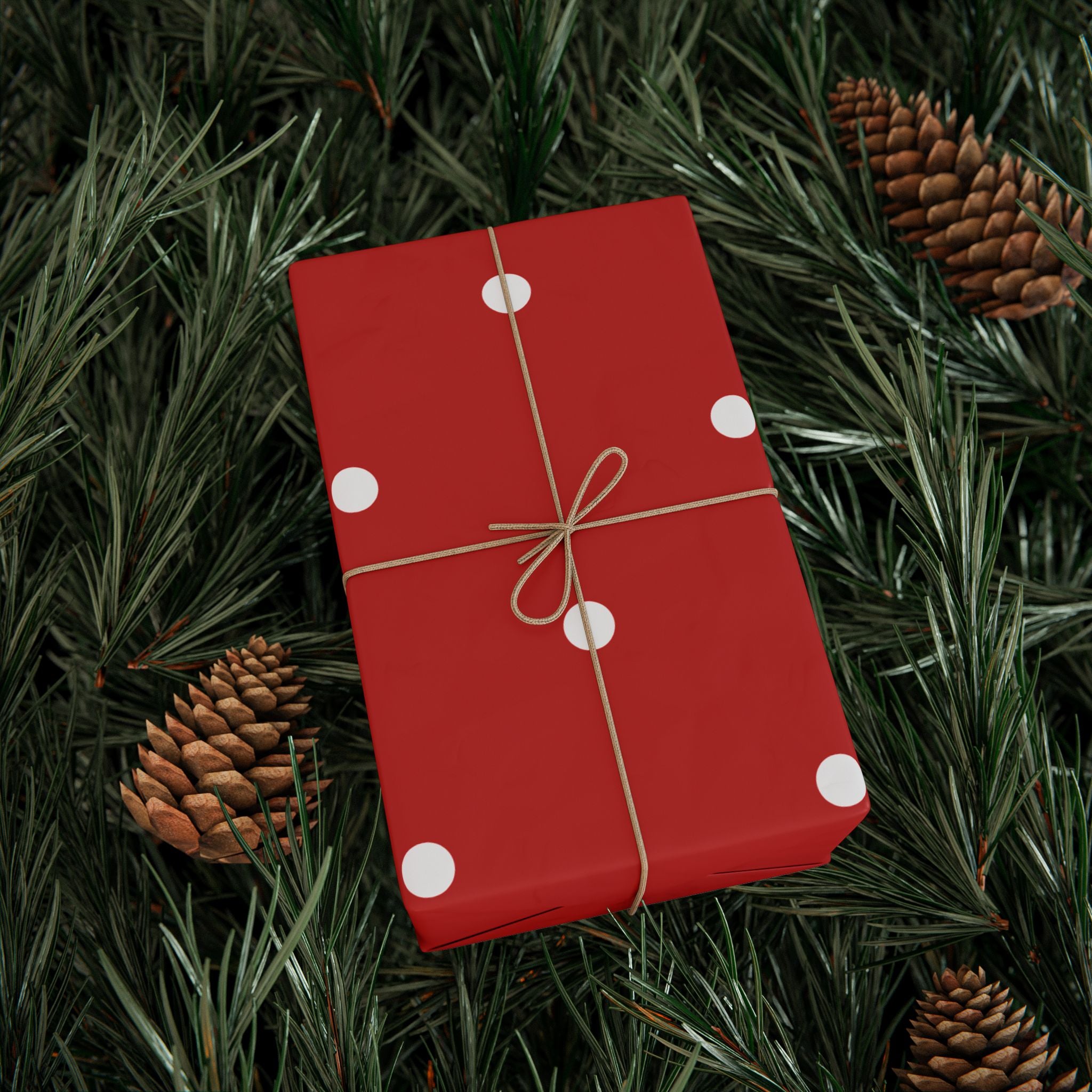 Holiday Gift Wrap:  Holly, Jolly Red Dot