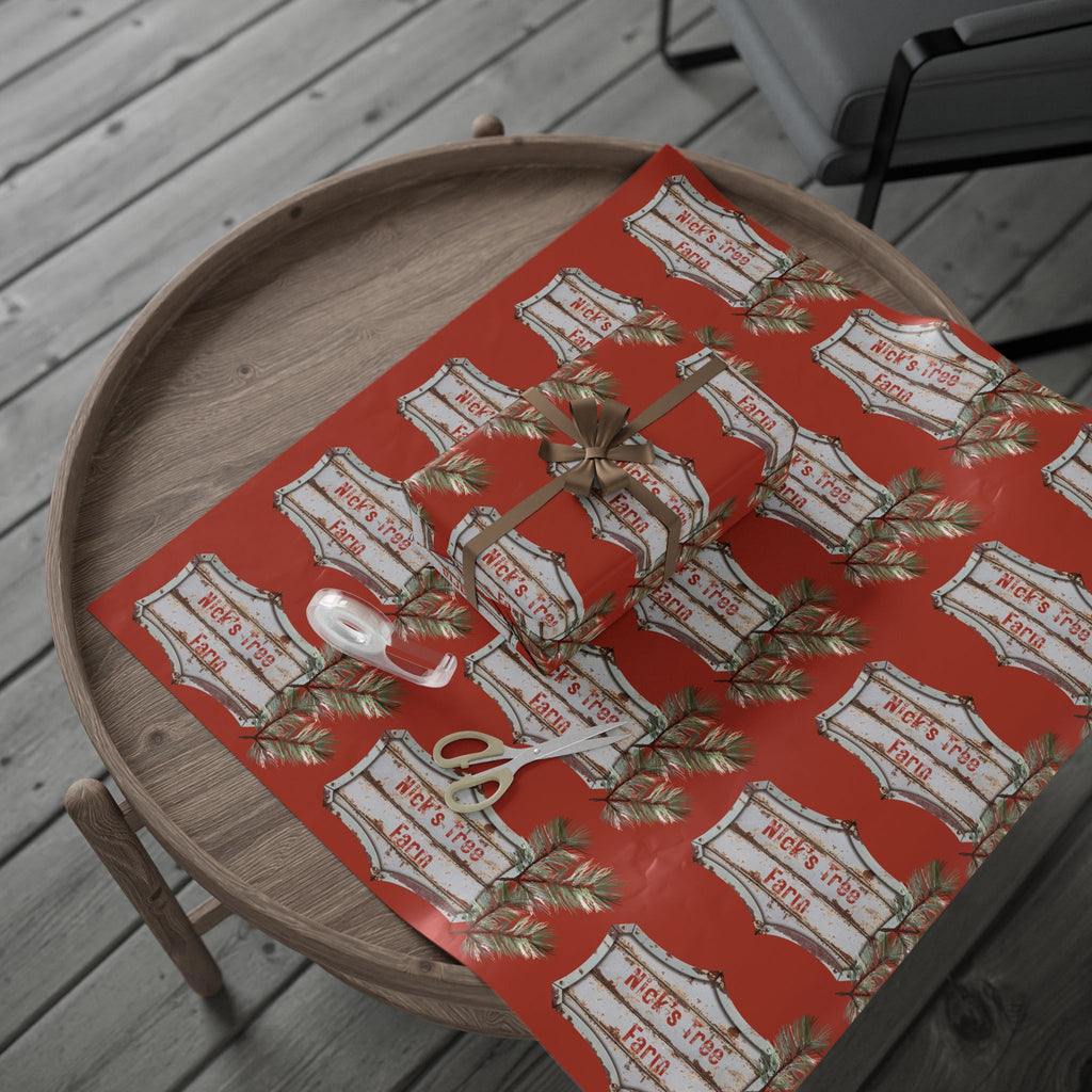 Holiday Gift Wrap:  Nick's Tree Farm Sign