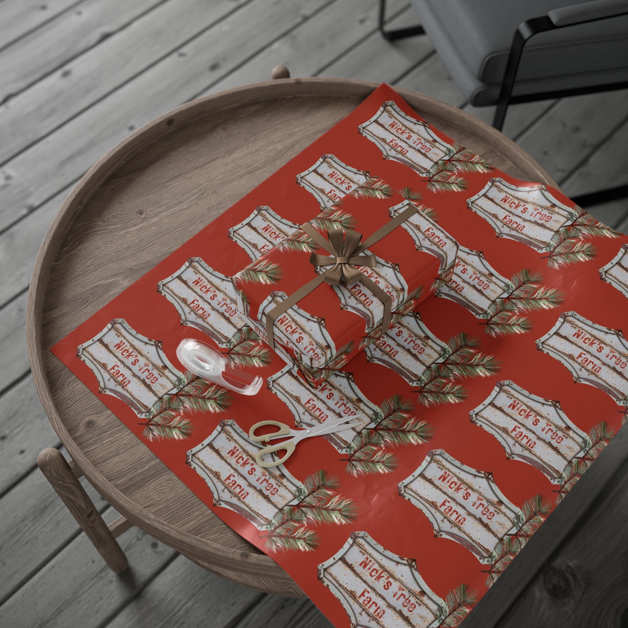 Holiday Gift Wrap:  Nick's Tree Farm Sign