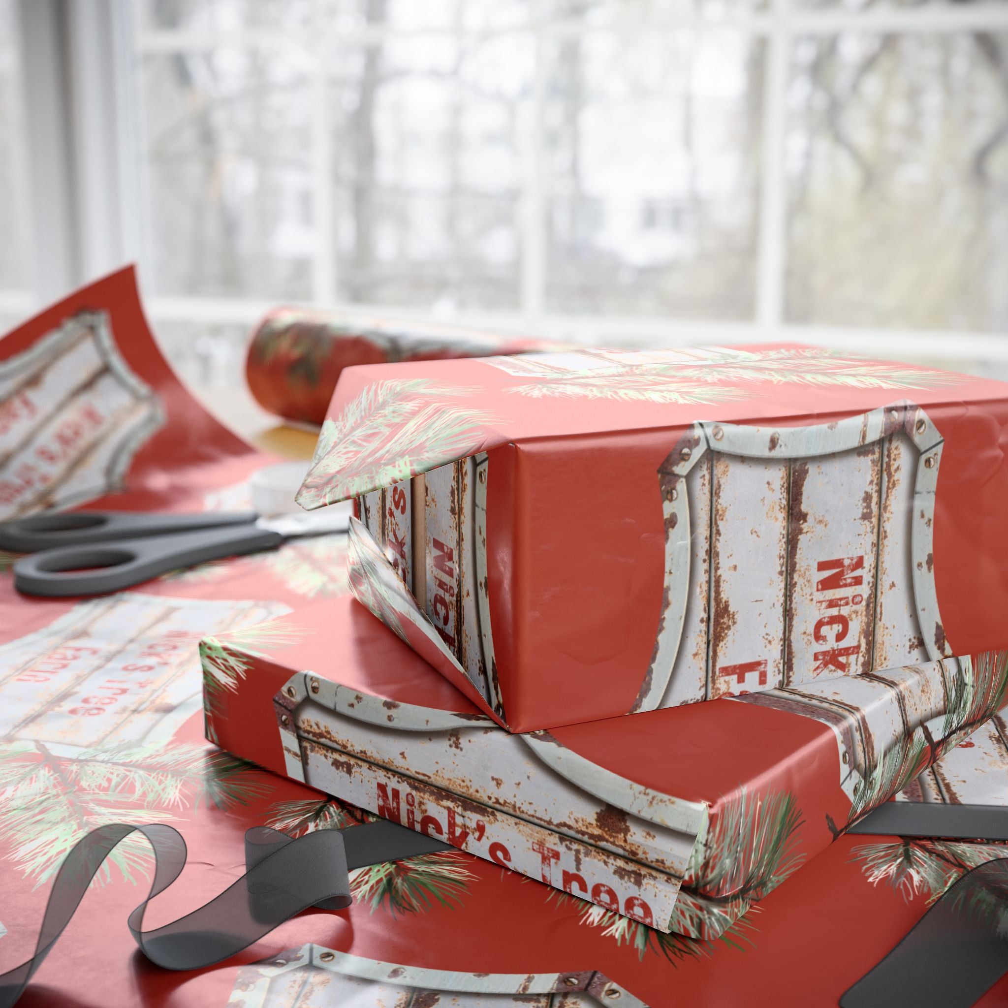 Holiday Gift Wrap:  Nick's Tree Farm Sign