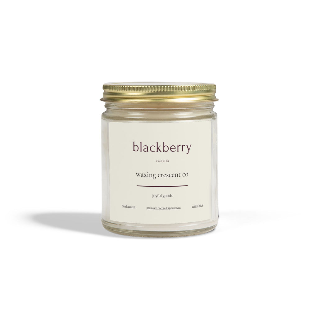 Premium Jarred Candle:  Blackberry Vanilla Scented Clear Jar