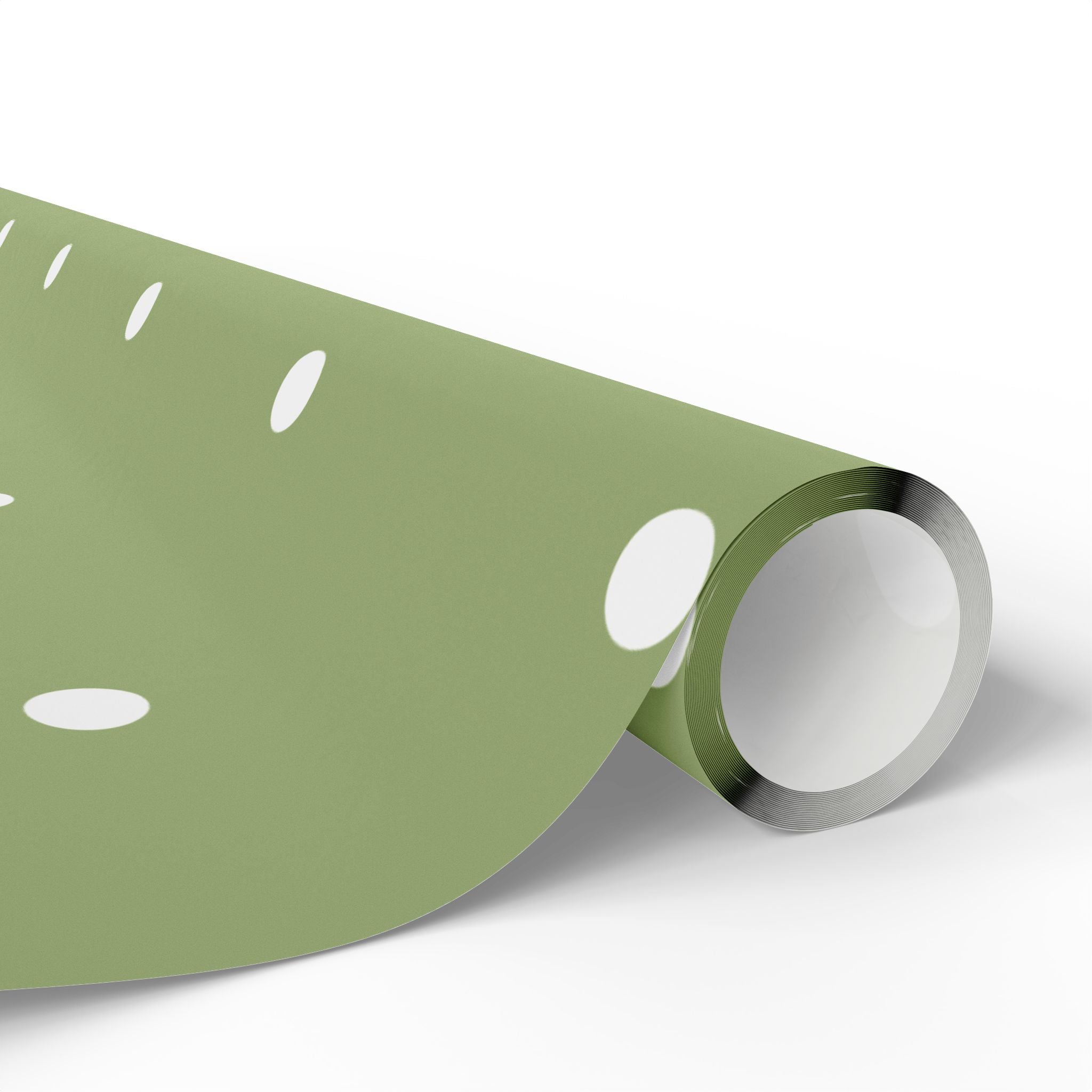 Holiday Gift Wrap:  Holly, Jolly Green Dot