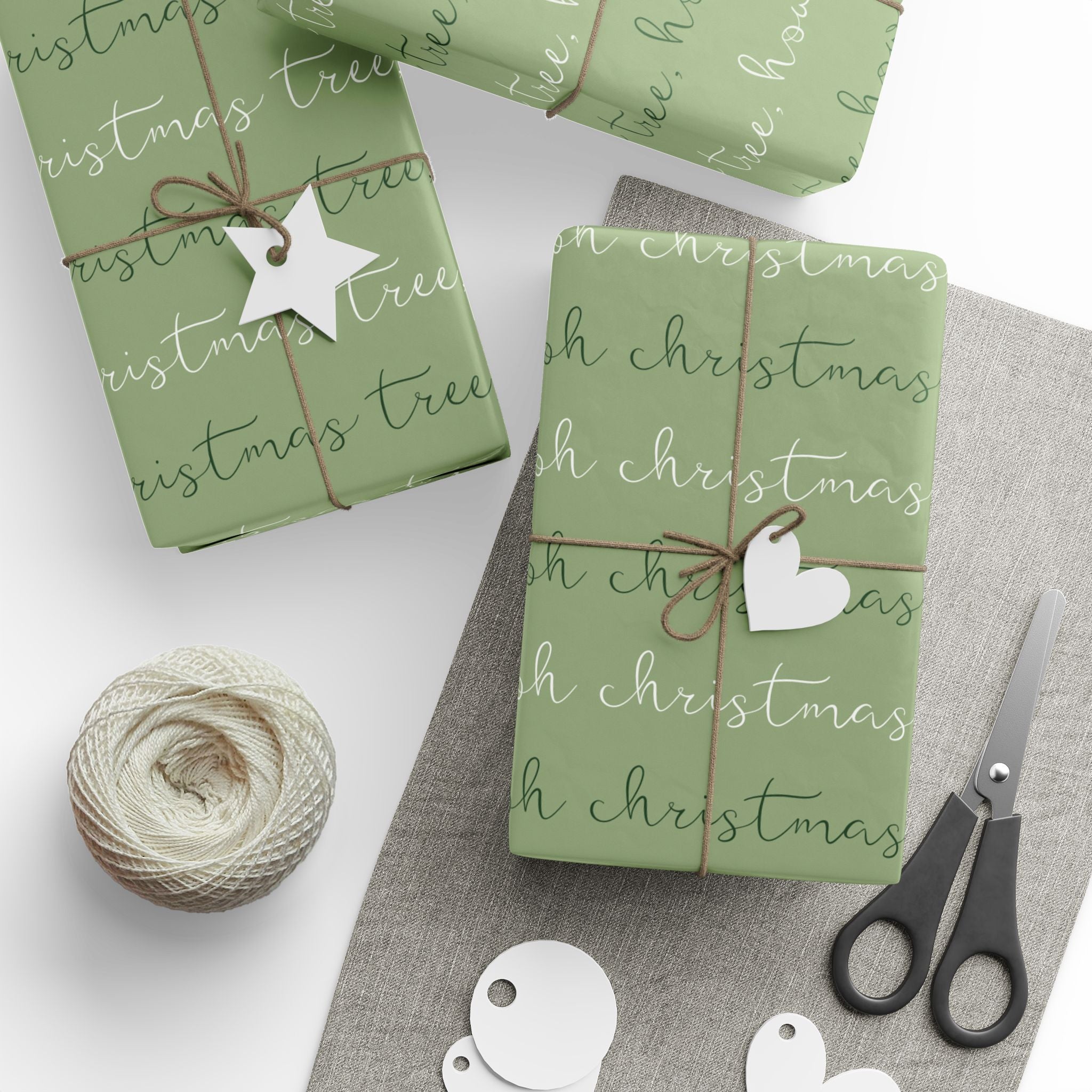 Holiday Gift Wrap:  Oh Christmas Tree Green