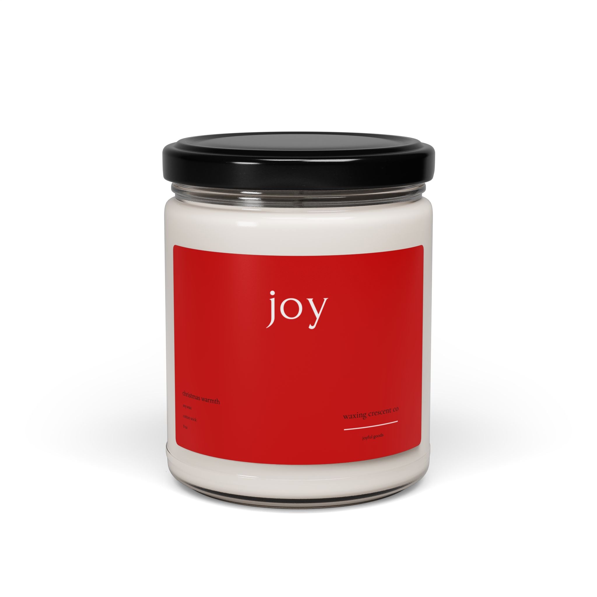 Holiday 'Joy' Soy Candle — 9oz Christmas Warmth Scented Jar