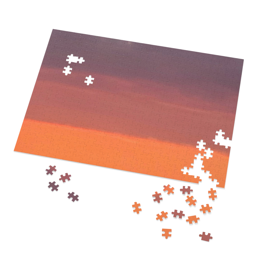 Jigsaw Puzzle with Tin:  Warm Sunset