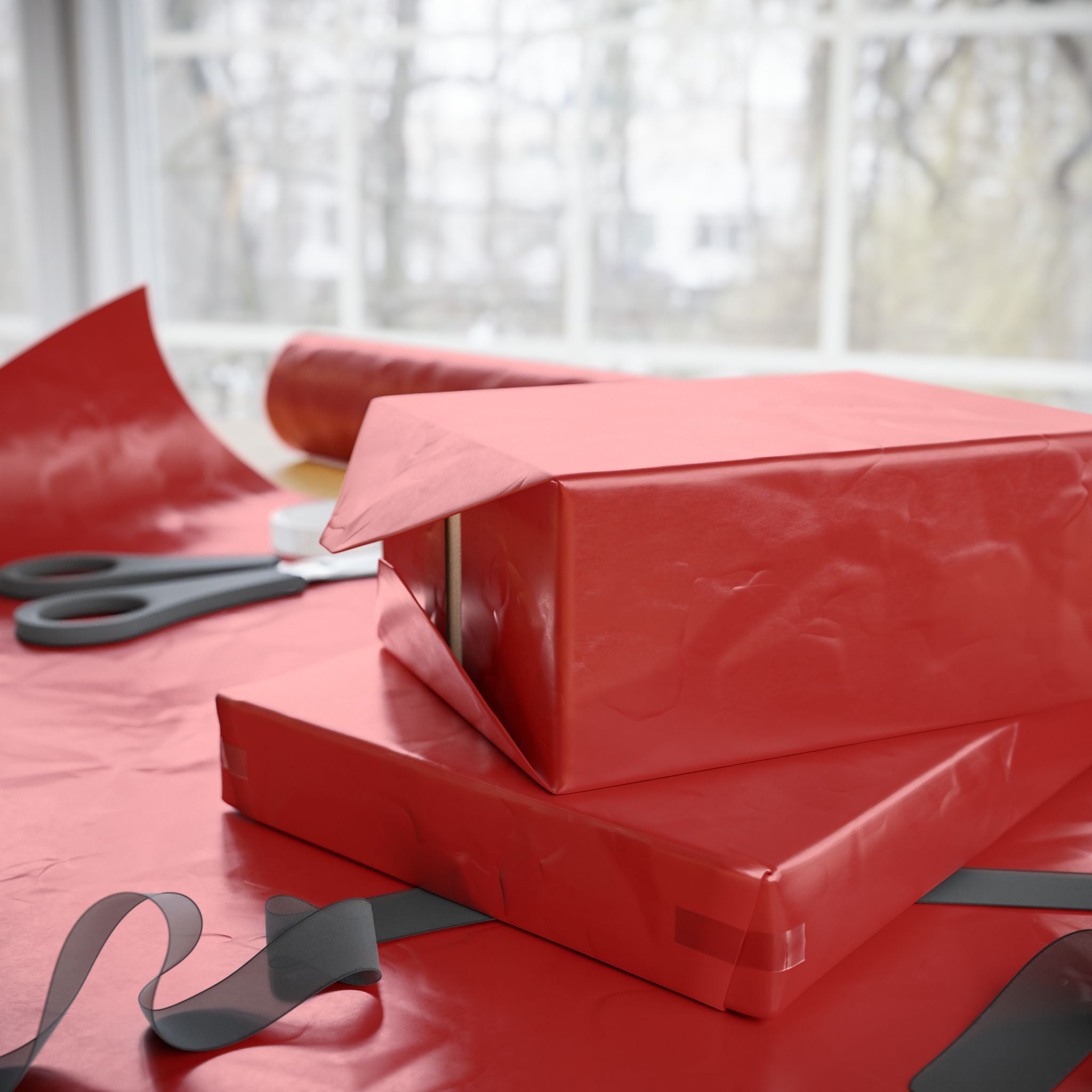 Holiday Gift Wrap:  Vintage Red