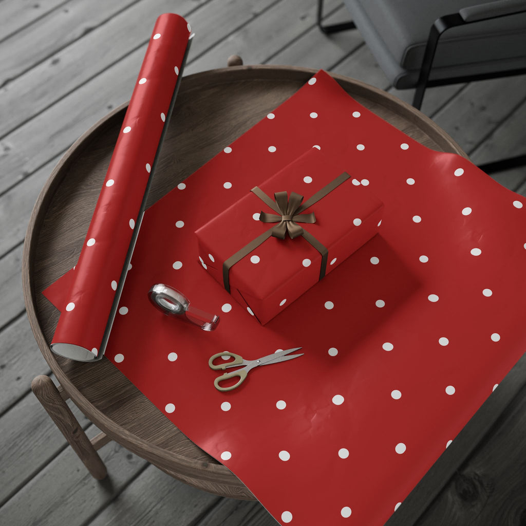 Holiday Gift Wrap:  Holly, Jolly Red Dot