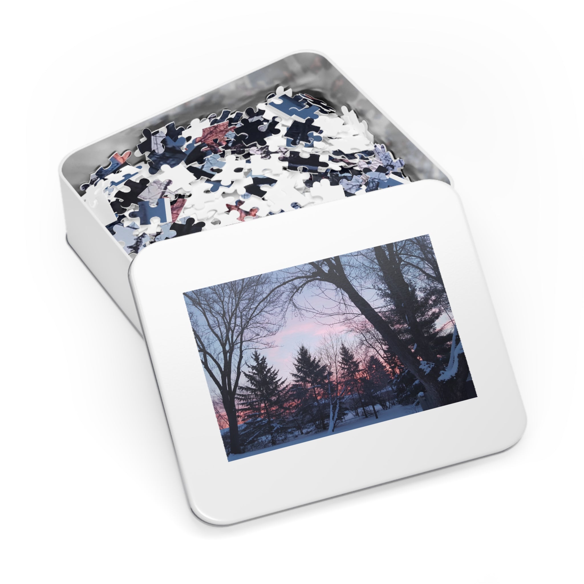 Jigsaw Puzzle with Tin:  Frosty Morning