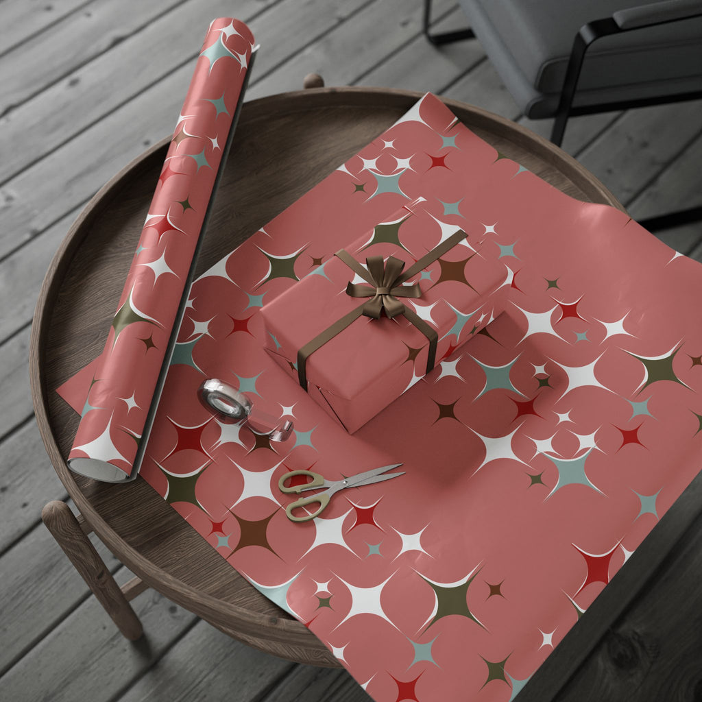 Holiday Gift Wrap:  Vintage Stars on Pink