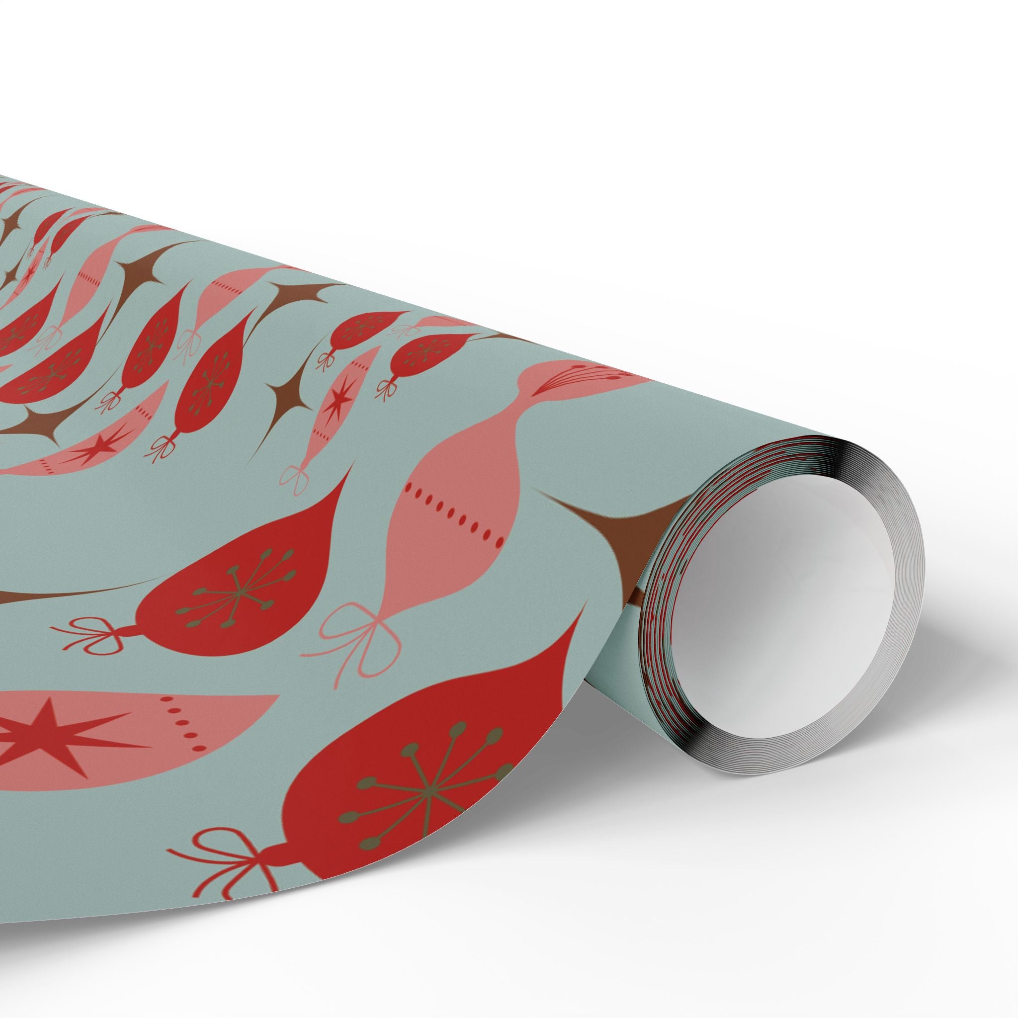 Holiday Gift Wrap:  Ornamental Print on Vintage Blue