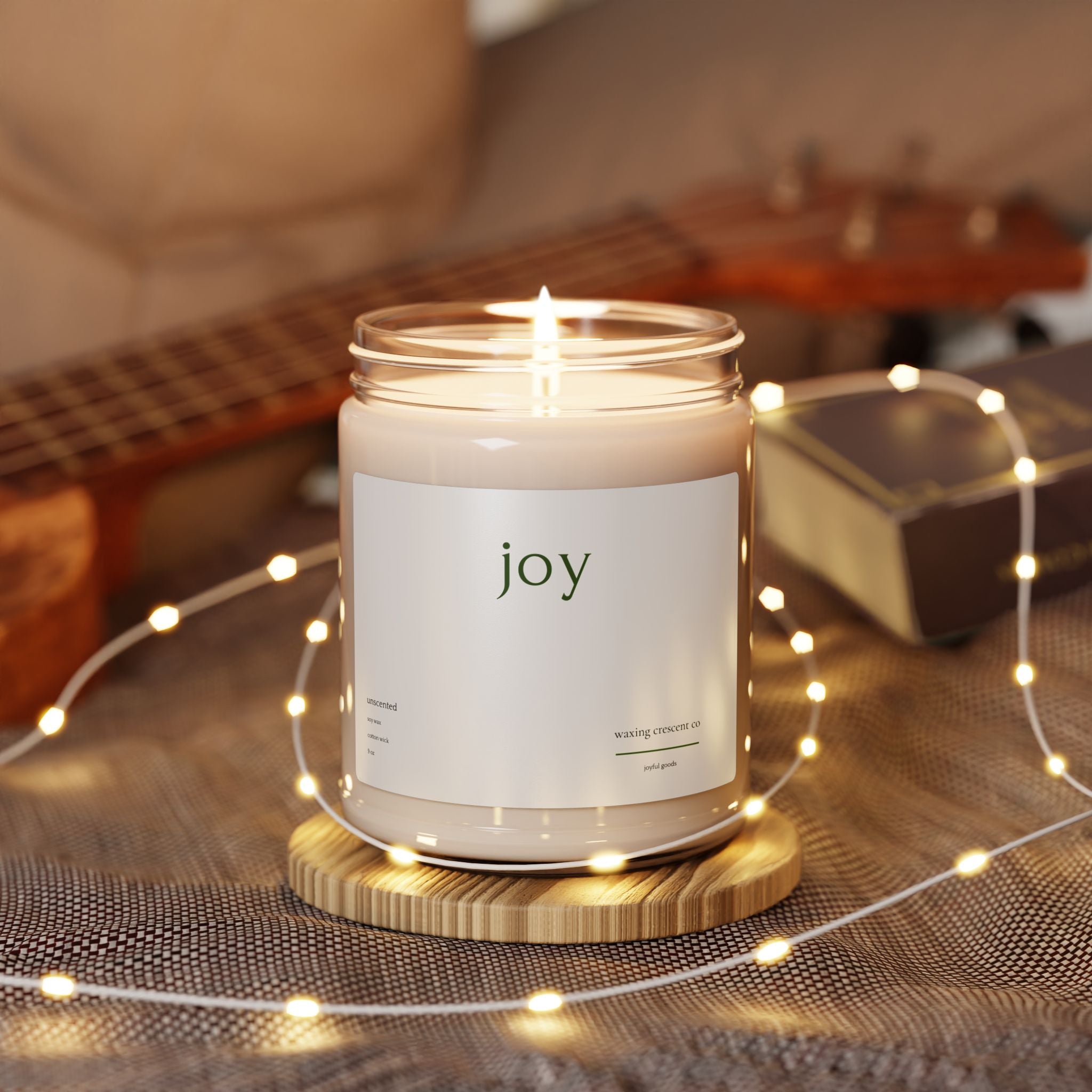Holiday 'Joy' Soy Jar Candle:  Unscented