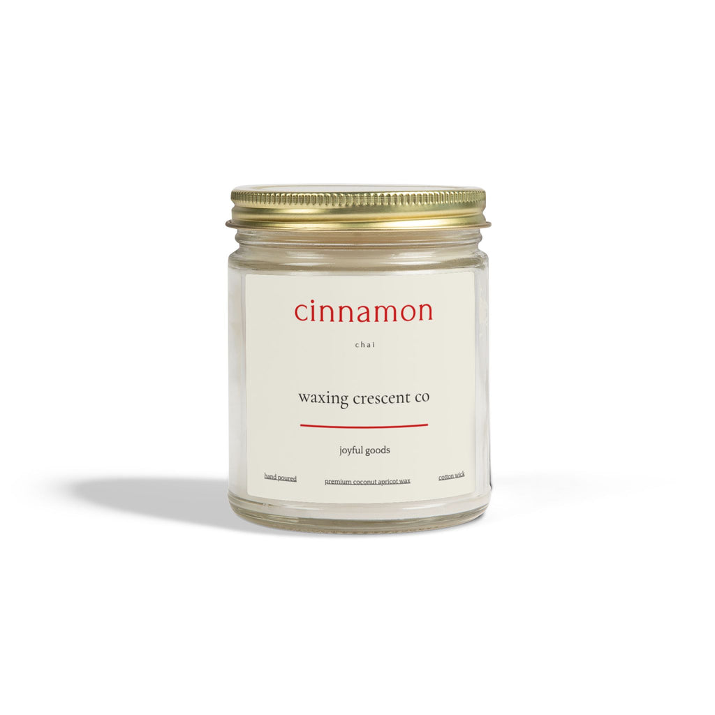 Premium Jarred Candle:  Cinnamon Chai Scented Clear Jar