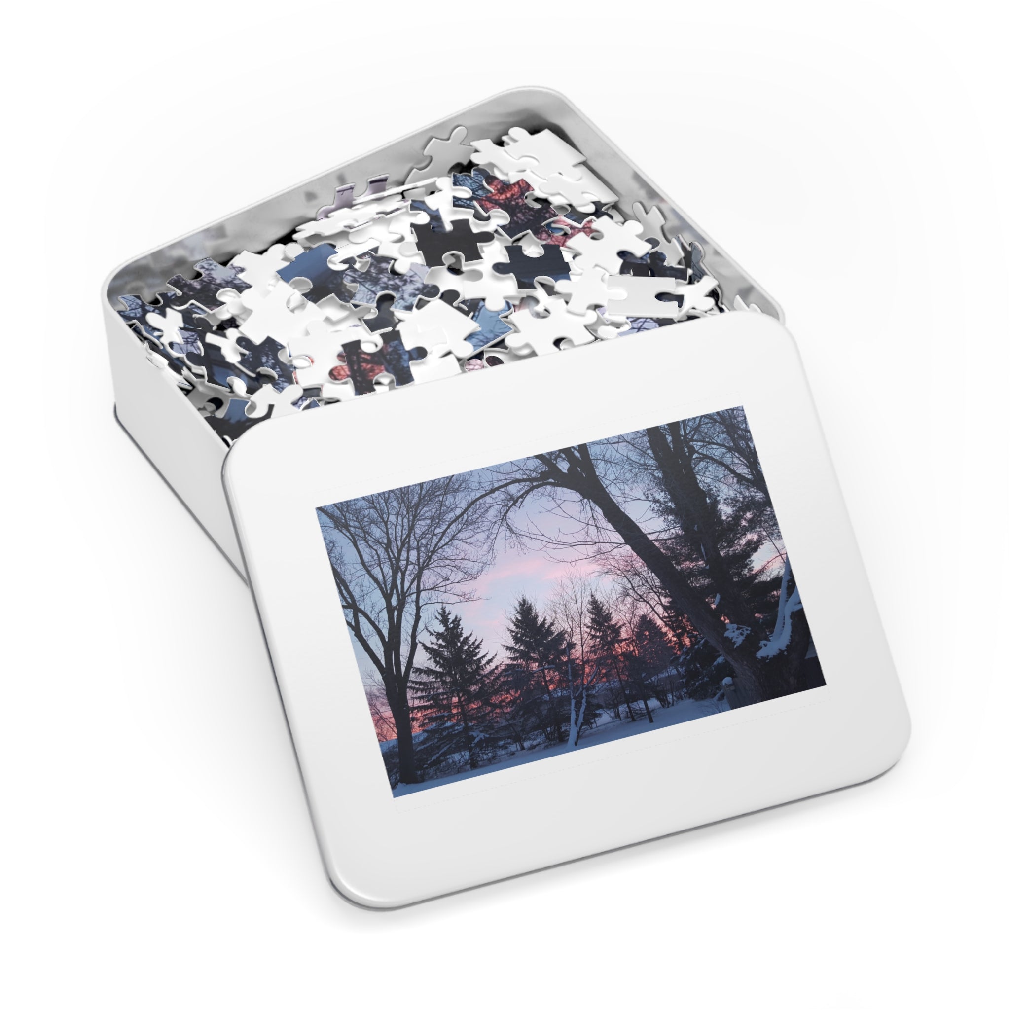 Jigsaw Puzzle with Tin:  Frosty Morning