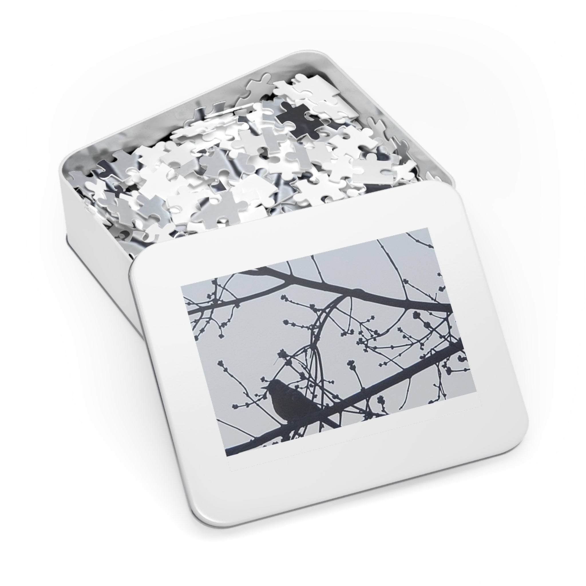 Jigsaw Puzzle with Tin:  Simple Bird