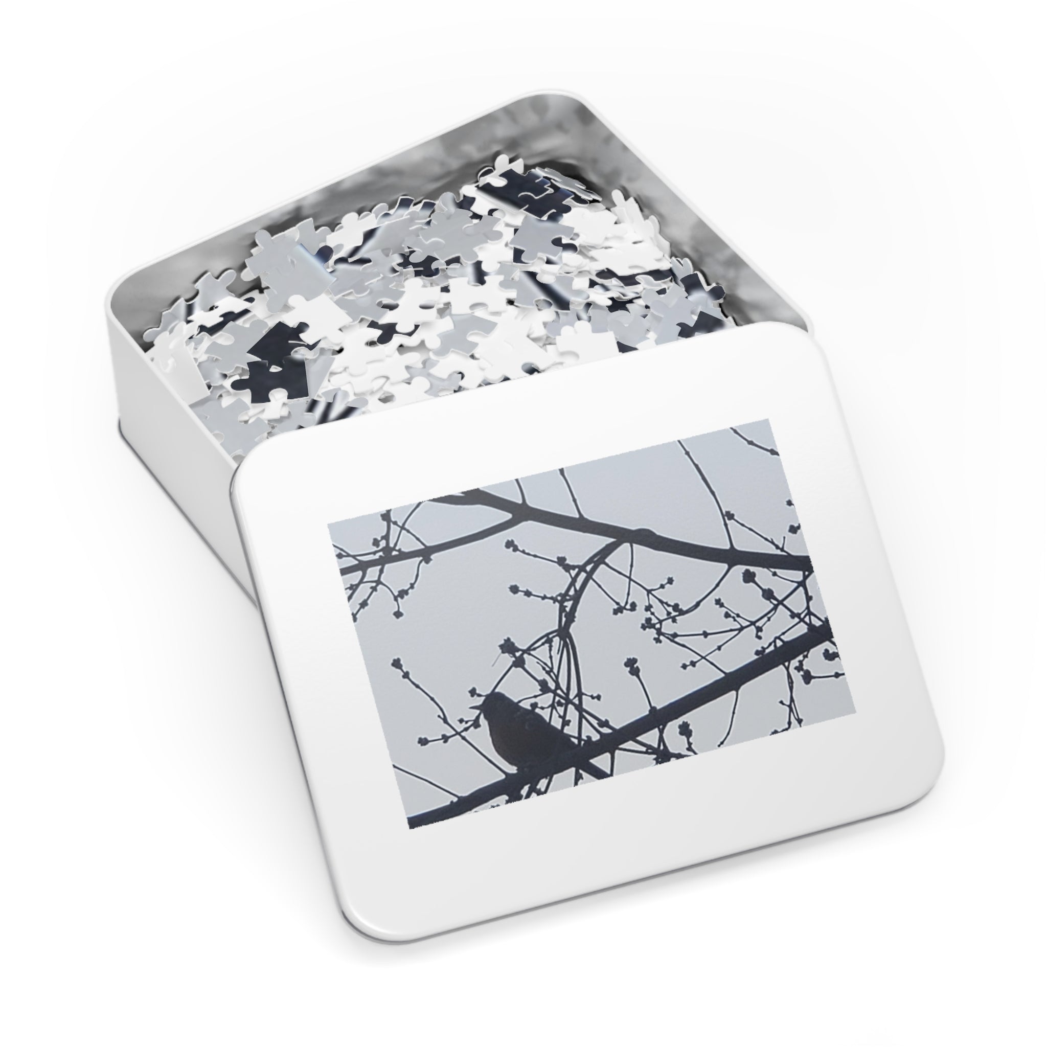 Jigsaw Puzzle with Tin:  Simple Bird