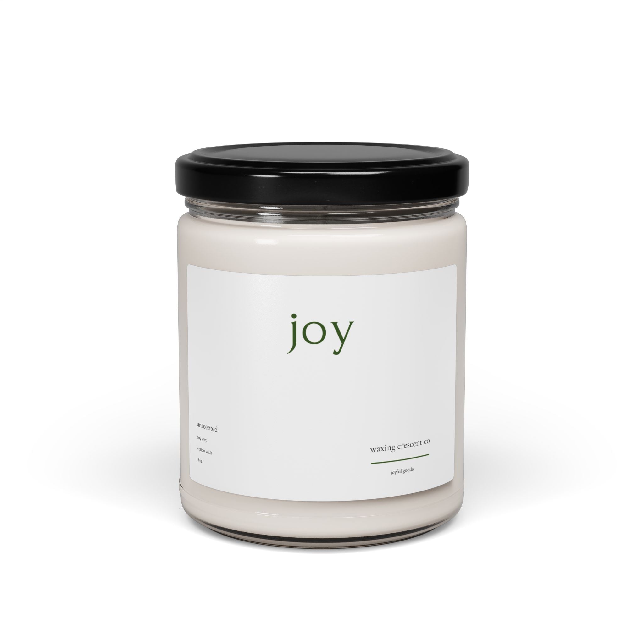 Holiday 'Joy' Soy Jar Candle:  Unscented
