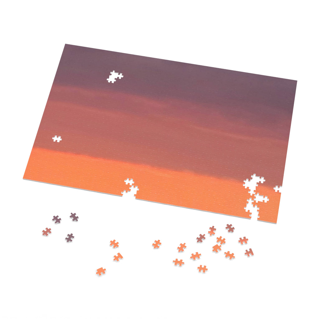 Jigsaw Puzzle with Tin:  Warm Sunset