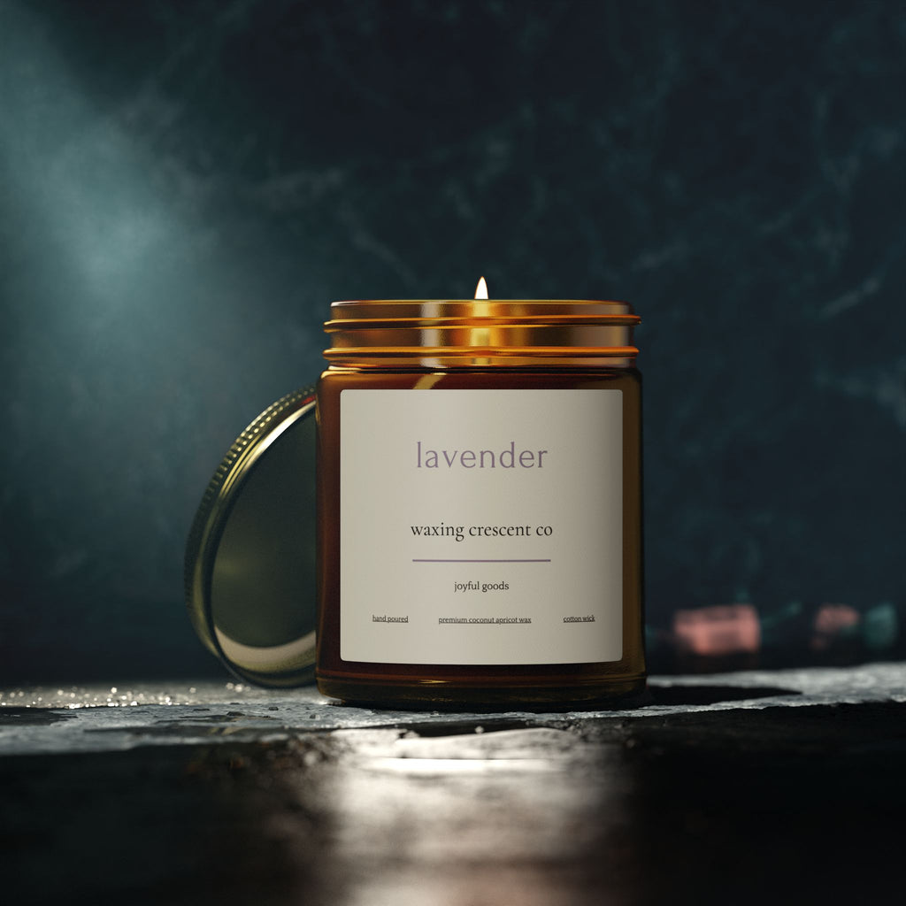 Premium Jarred Candle:  Lavender Scented Amber Jar