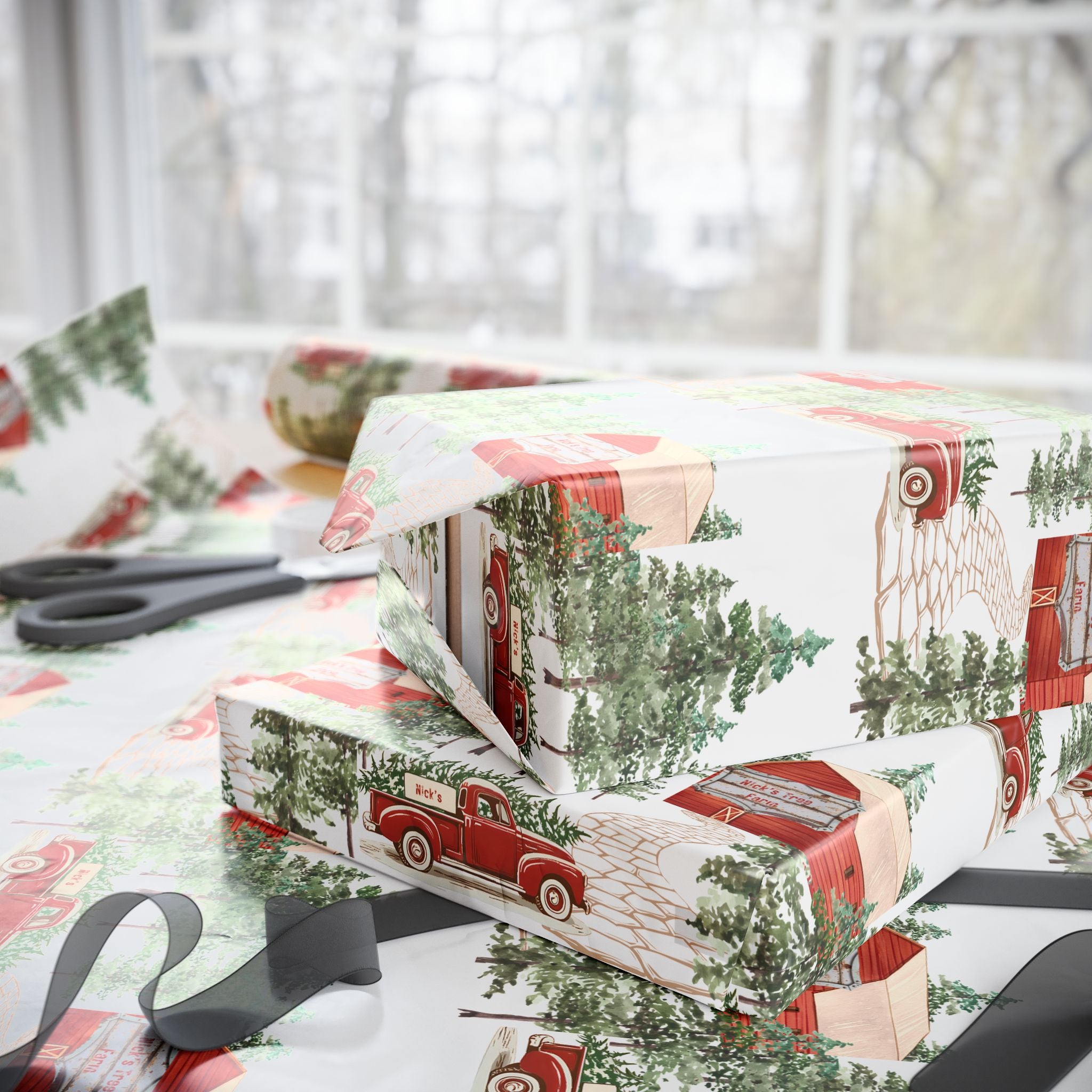 Holiday Gift Wrap:  Nick's Tree Farm Print