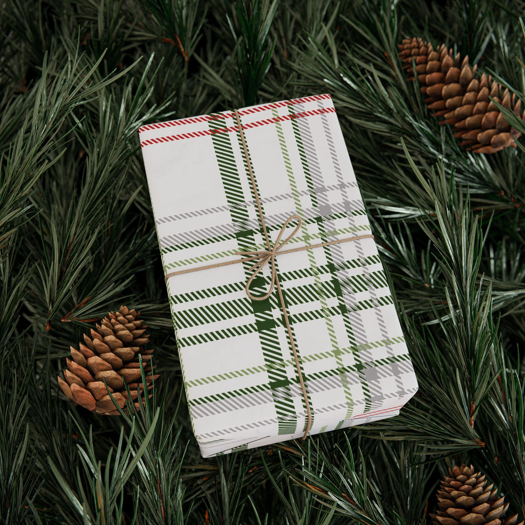 Holiday Gift Wrap: Holly Plaid