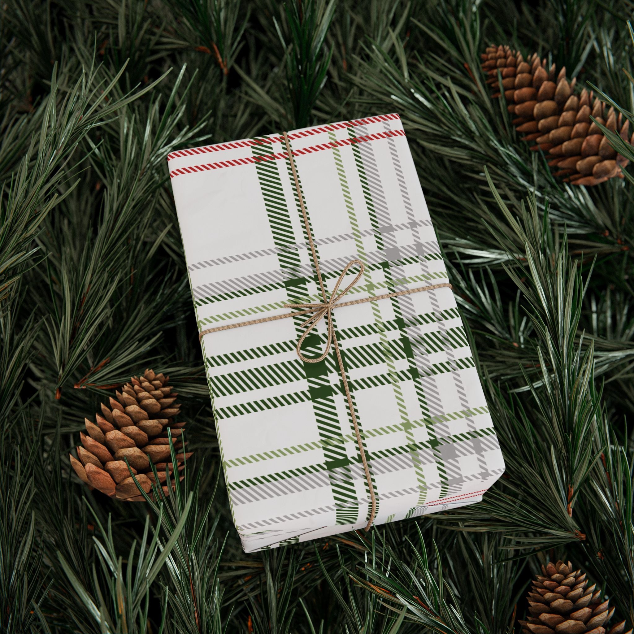 Holiday Gift Wrap: Holly Plaid