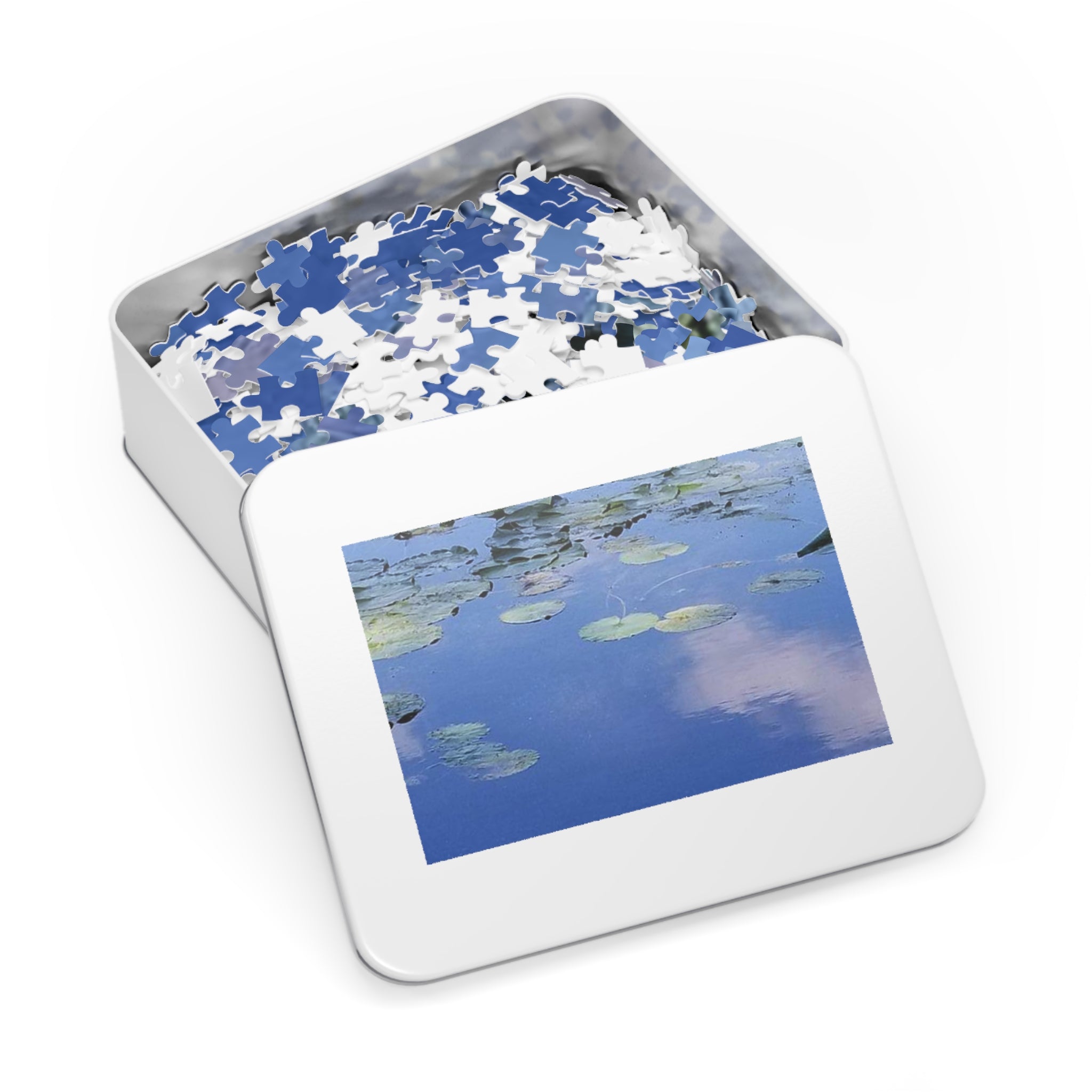 Jigsaw Puzzle with Tin:  Reflecting on Lily