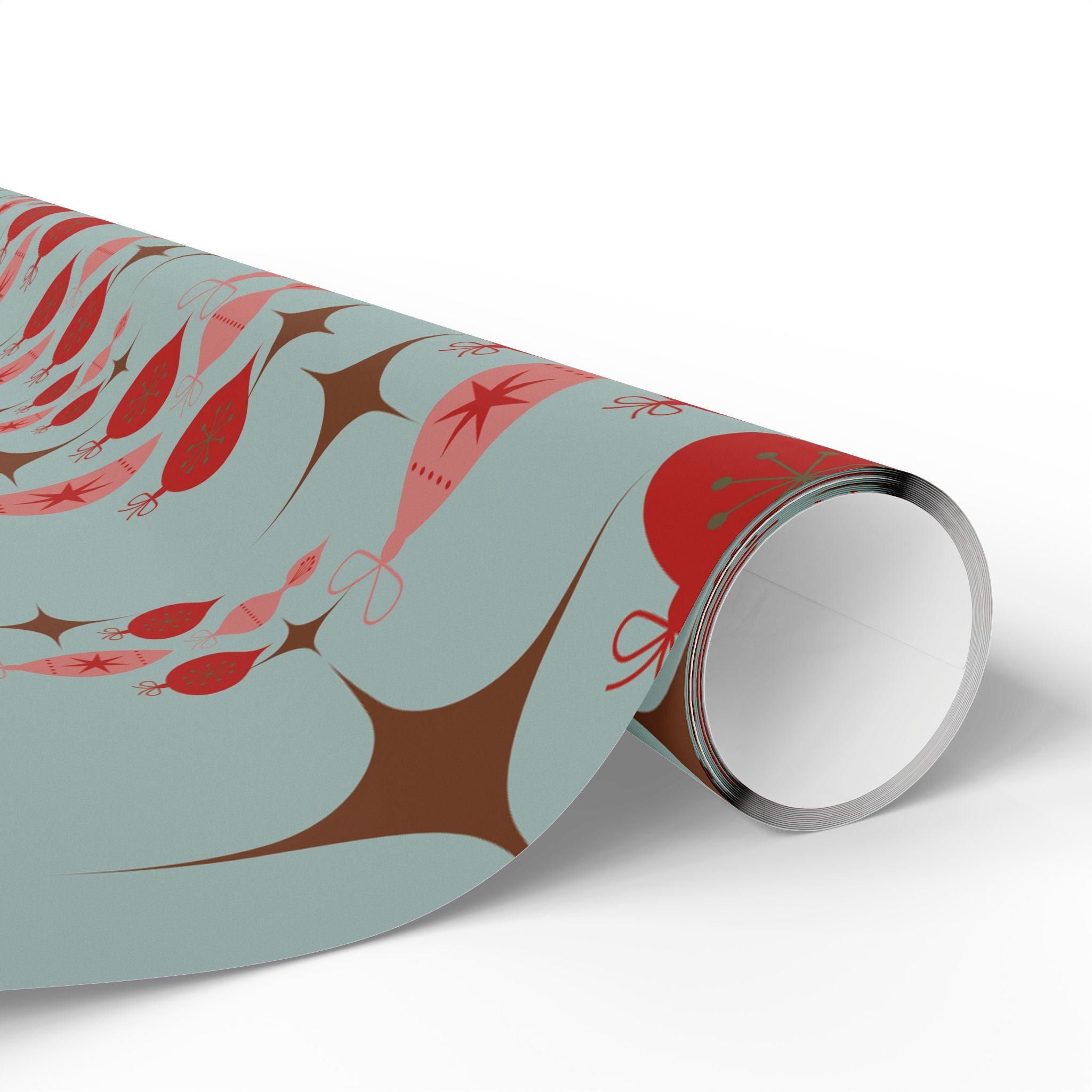 Holiday Gift Wrap:  Ornamental Print on Vintage Blue