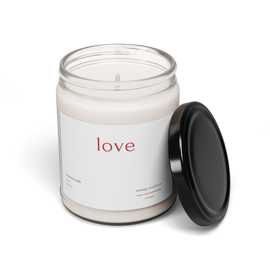 Holiday 'Love' Soy Jar Candle:  Cinnamon Vanilla Scented