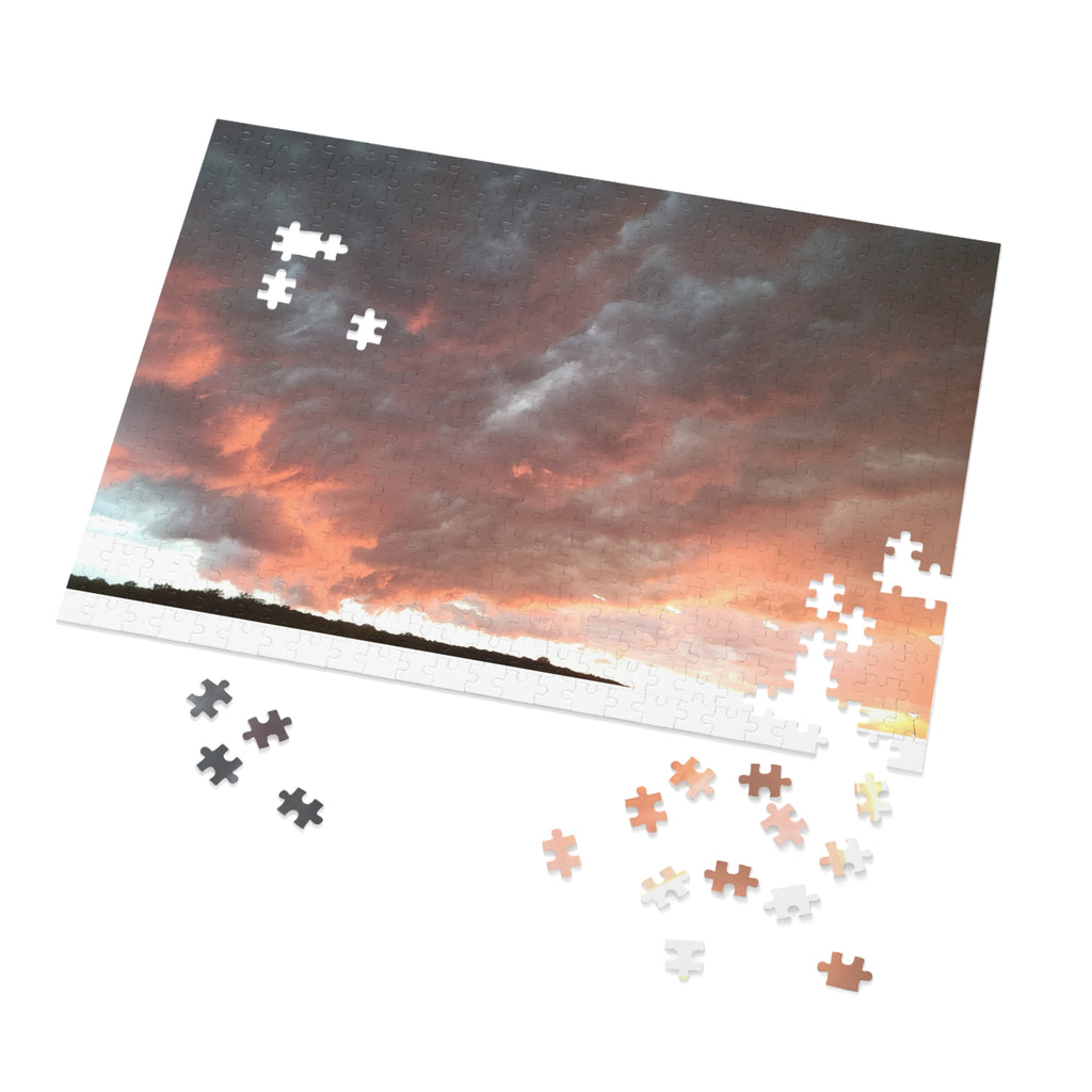 Jigsaw Puzzle with Tin:  Clouds are Coming