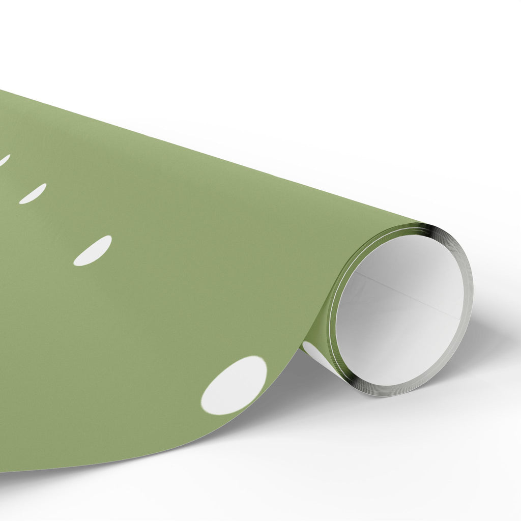 Holiday Gift Wrap:  Holly, Jolly Green Dot