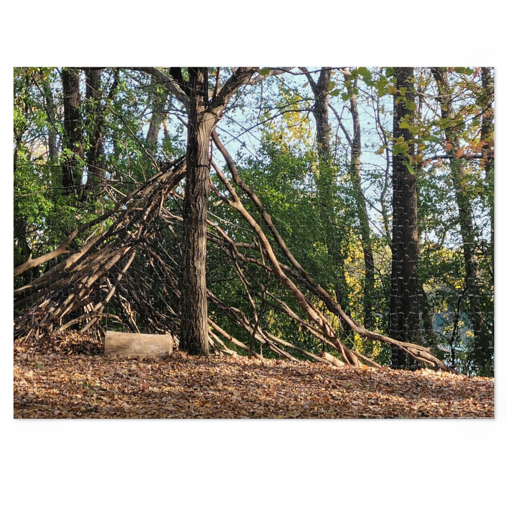 Jigsaw Puzzle with Tin:  Refuge off the Path