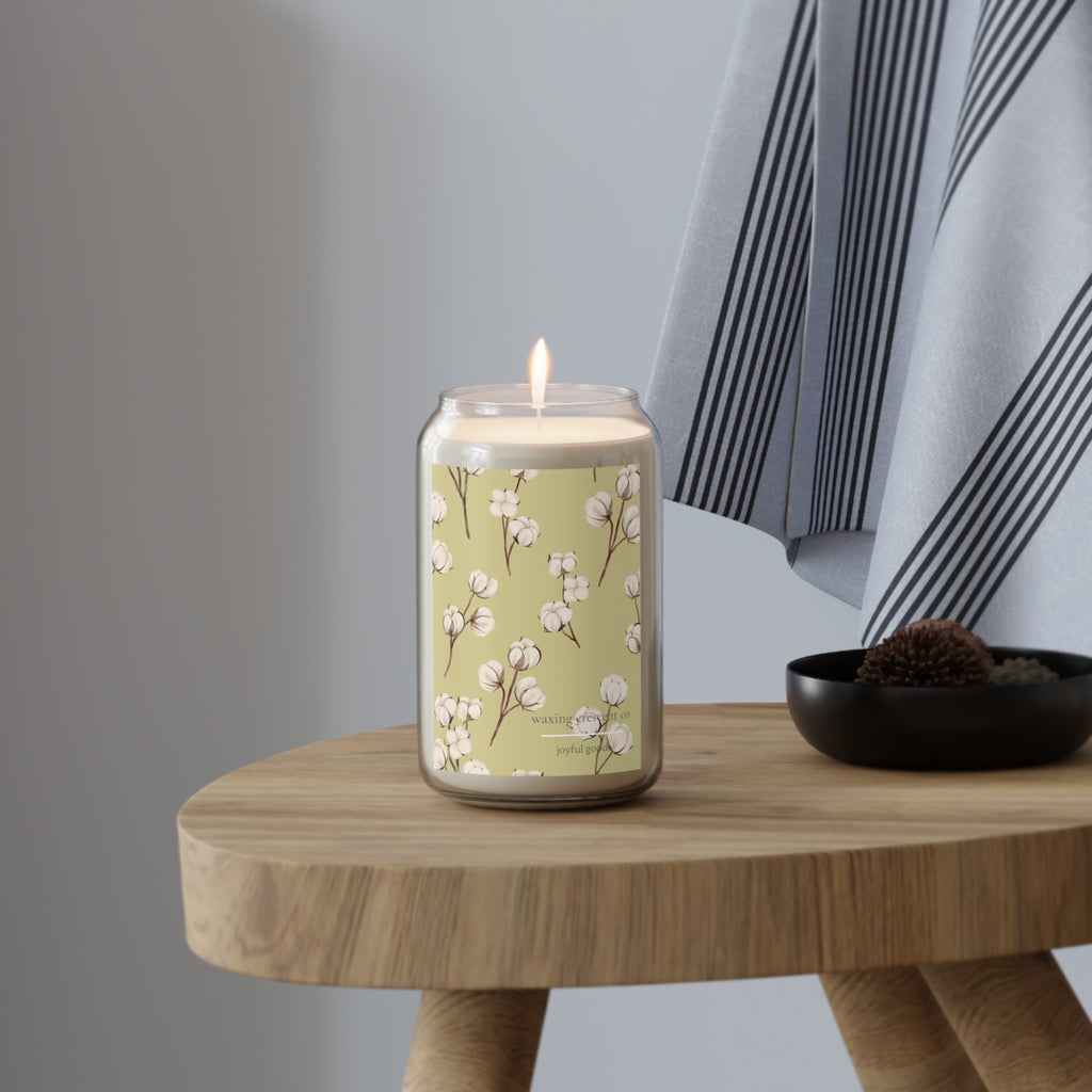 Aromatherapy Jar Candle:  Golden Misty Cotton Morning