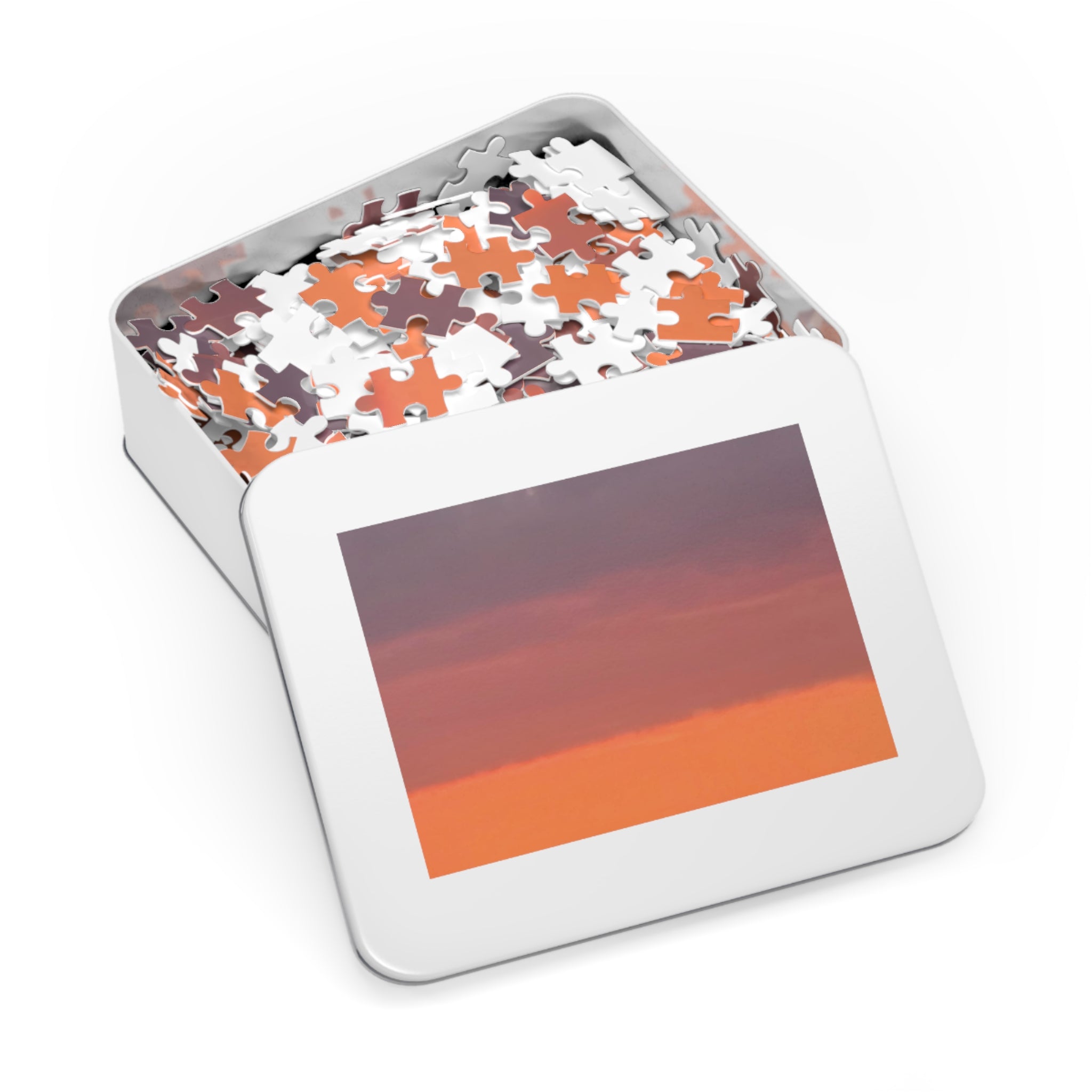 Jigsaw Puzzle with Tin:  Warm Sunset