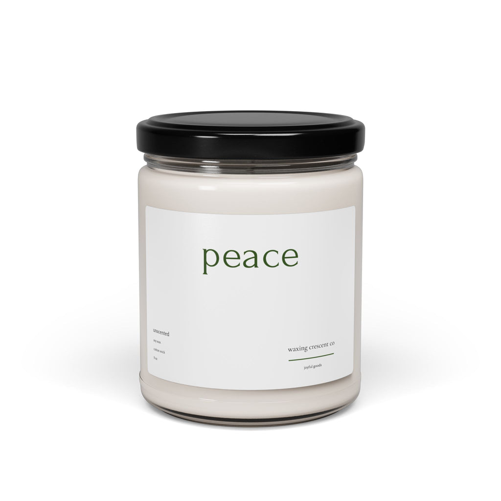 Holiday 'Peace' Soy Jar Candle:  Unscented