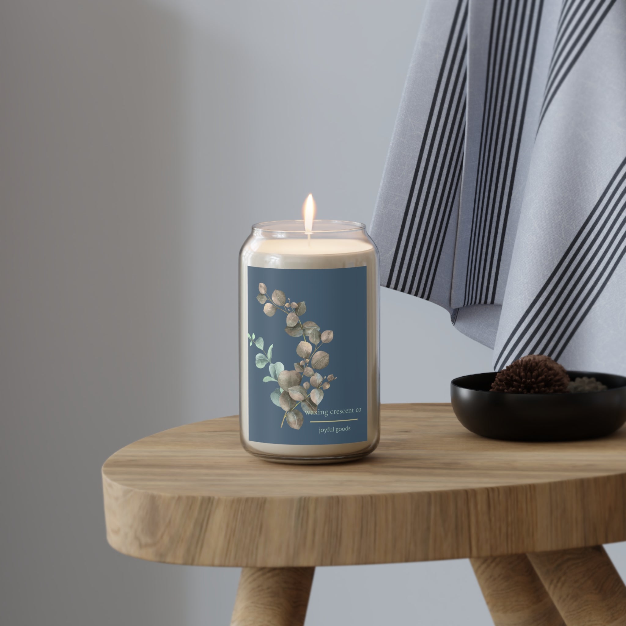 Aromatherapy Jar Candle:  Serenity in Fancy Blue