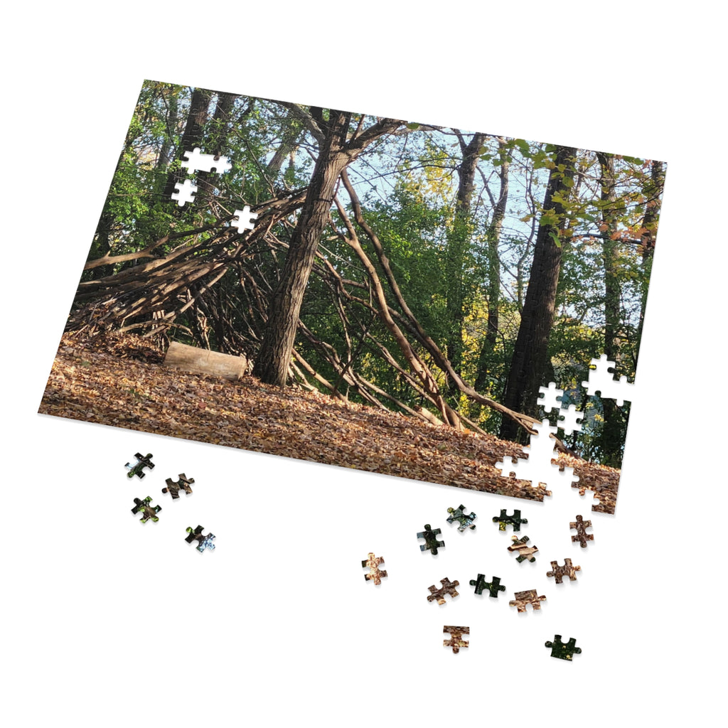 Jigsaw Puzzle with Tin:  Refuge off the Path