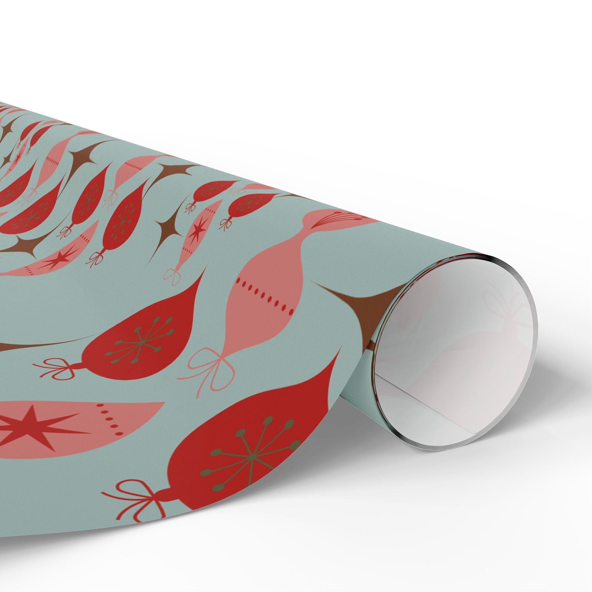 Holiday Gift Wrap:  Ornamental Print on Vintage Blue