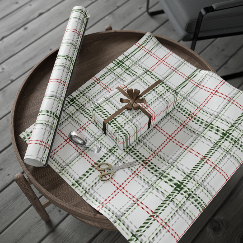 Holiday Gift Wrap: Holly Plaid