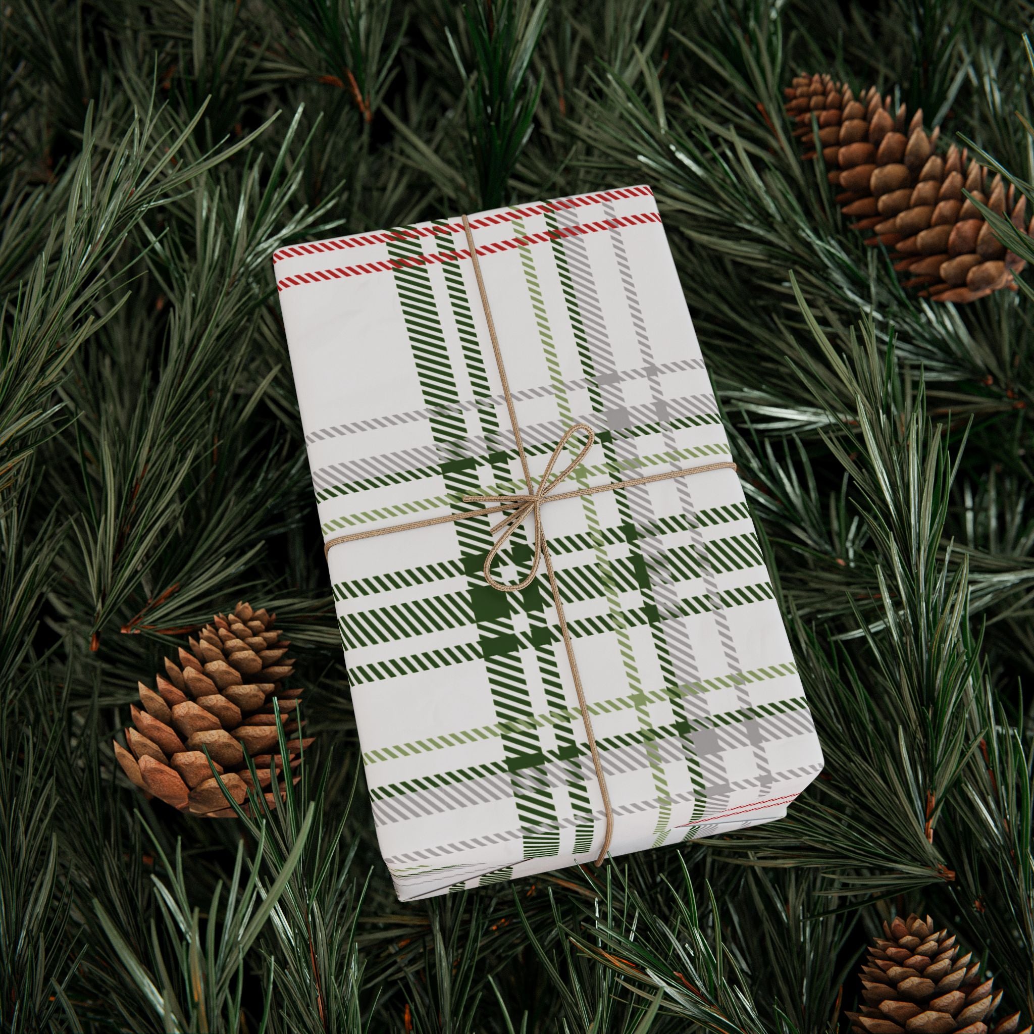 Holiday Gift Wrap: Holly Plaid