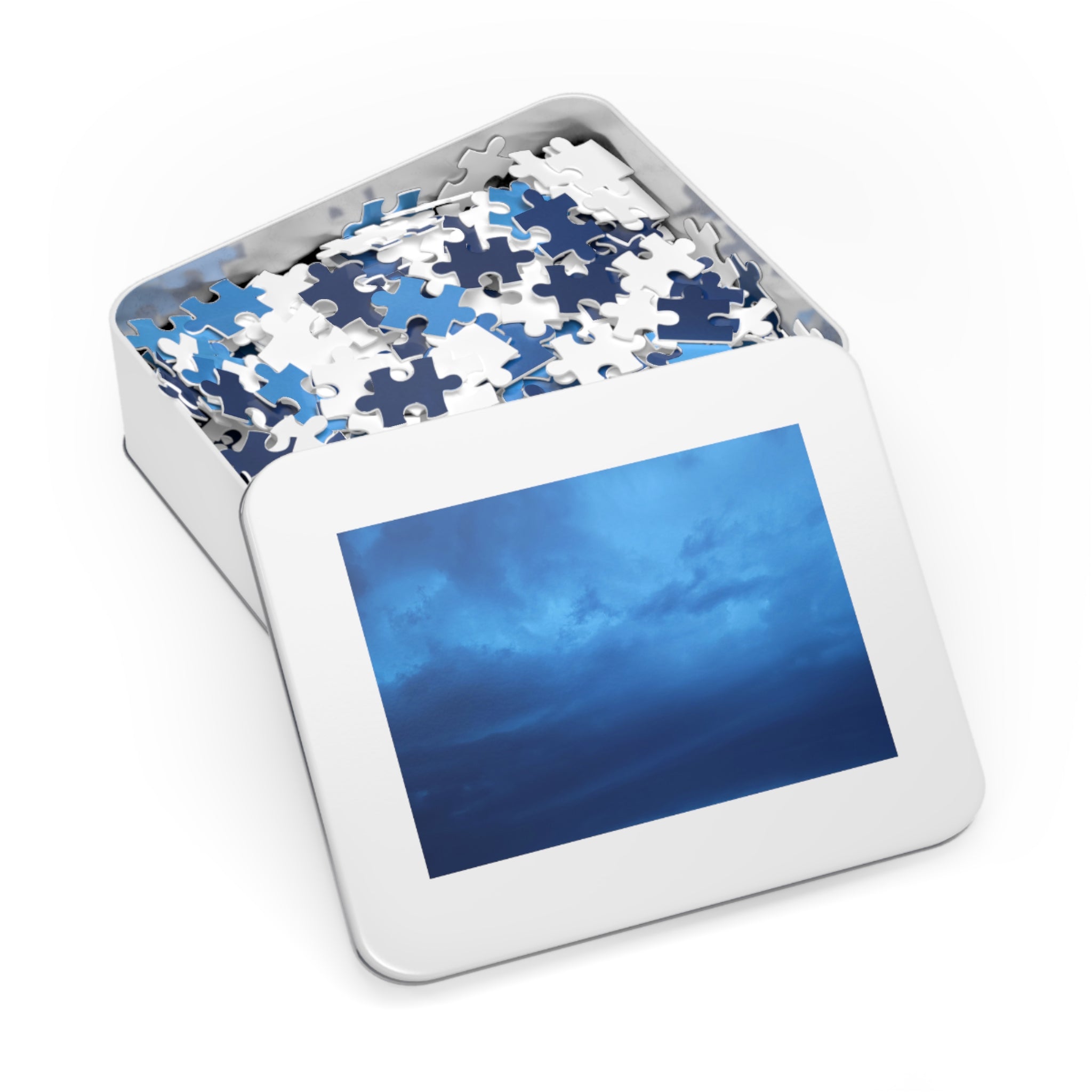 Jigsaw Puzzle with Tin:  Blue Wonder