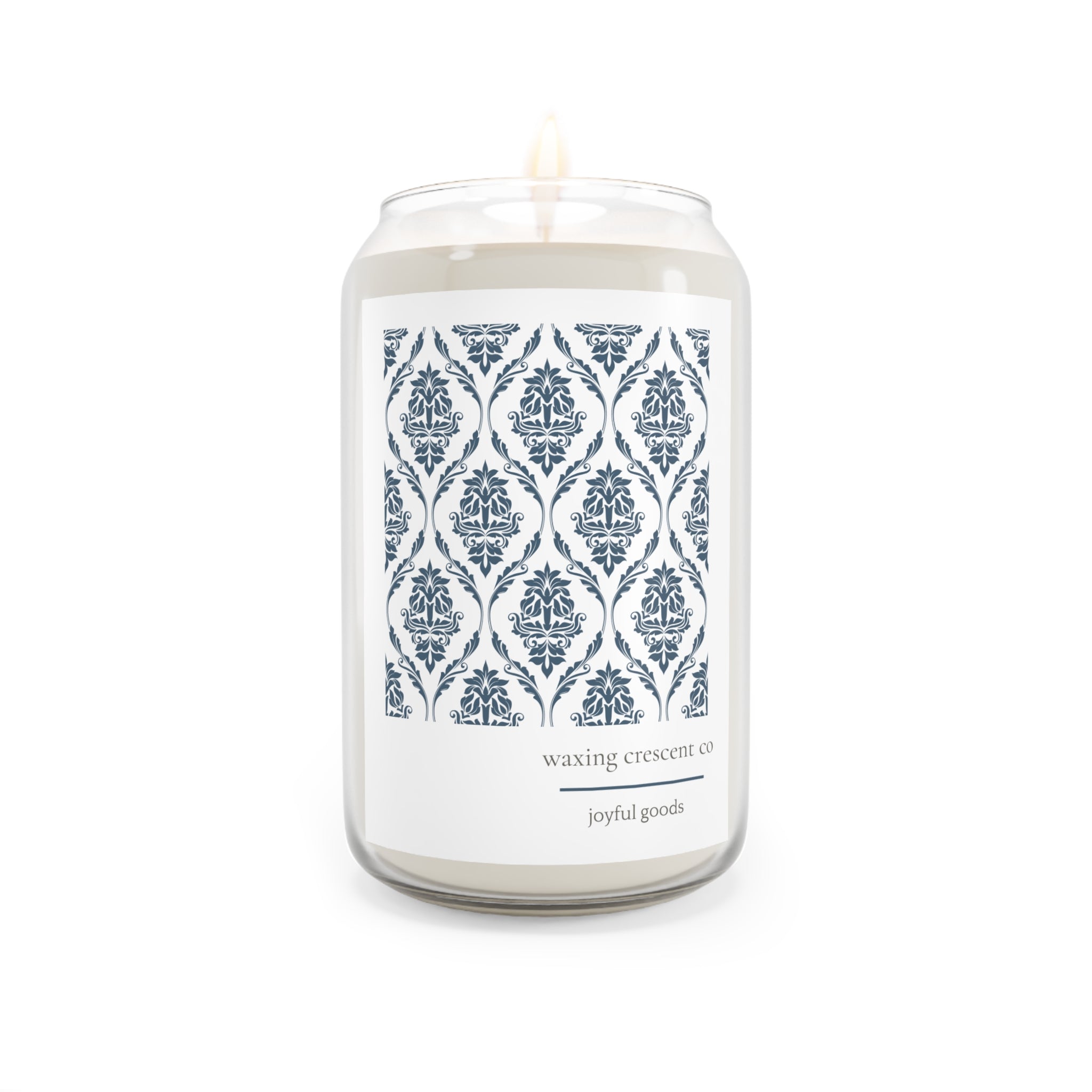 Aromatherapy Jar Candle:  Neighbor Mom's Dining Room Wallpaper in Fancy Blue