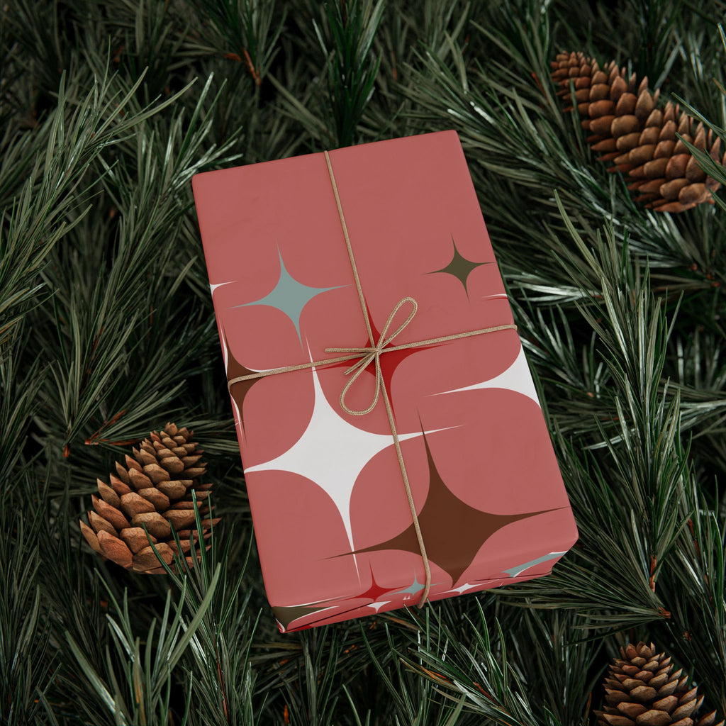 Holiday Gift Wrap:  Vintage Stars on Pink