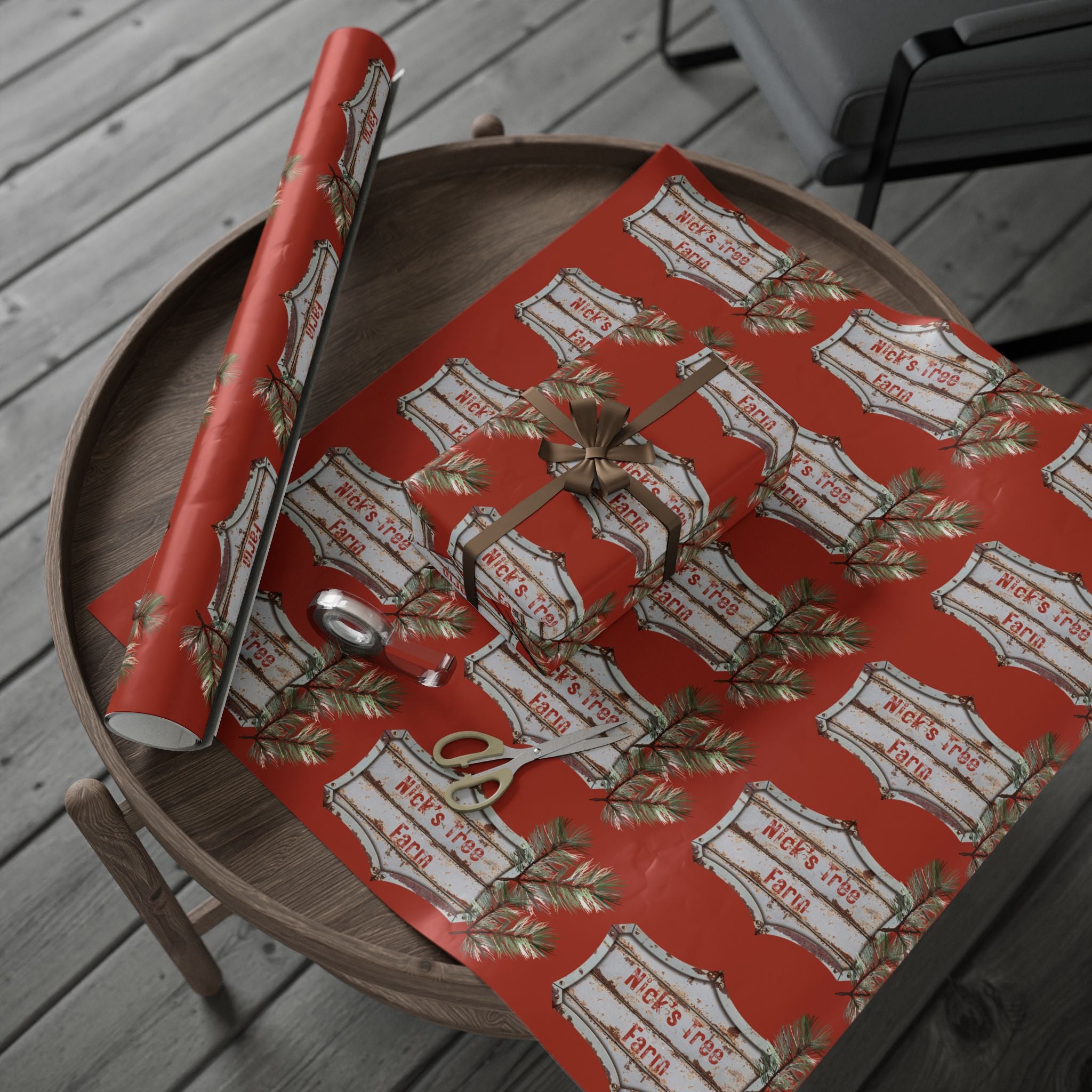 Holiday Gift Wrap:  Nick's Tree Farm Sign